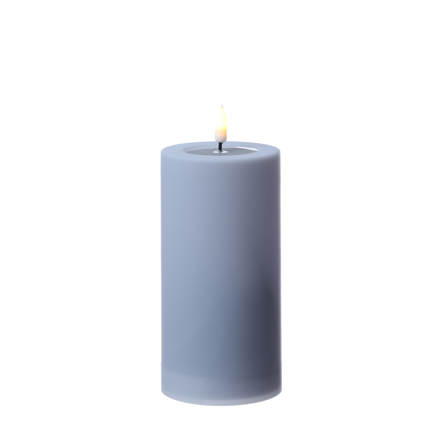 LED Stumpenkerze MIA - Kunststoff - realistische 3D Flamme - H: 15cm - outdoor - pastellblau LED Stumpenkerze MIA - Kunststoff - realistische 3D Flamme - H: 15cm - outdoor - pastellblau