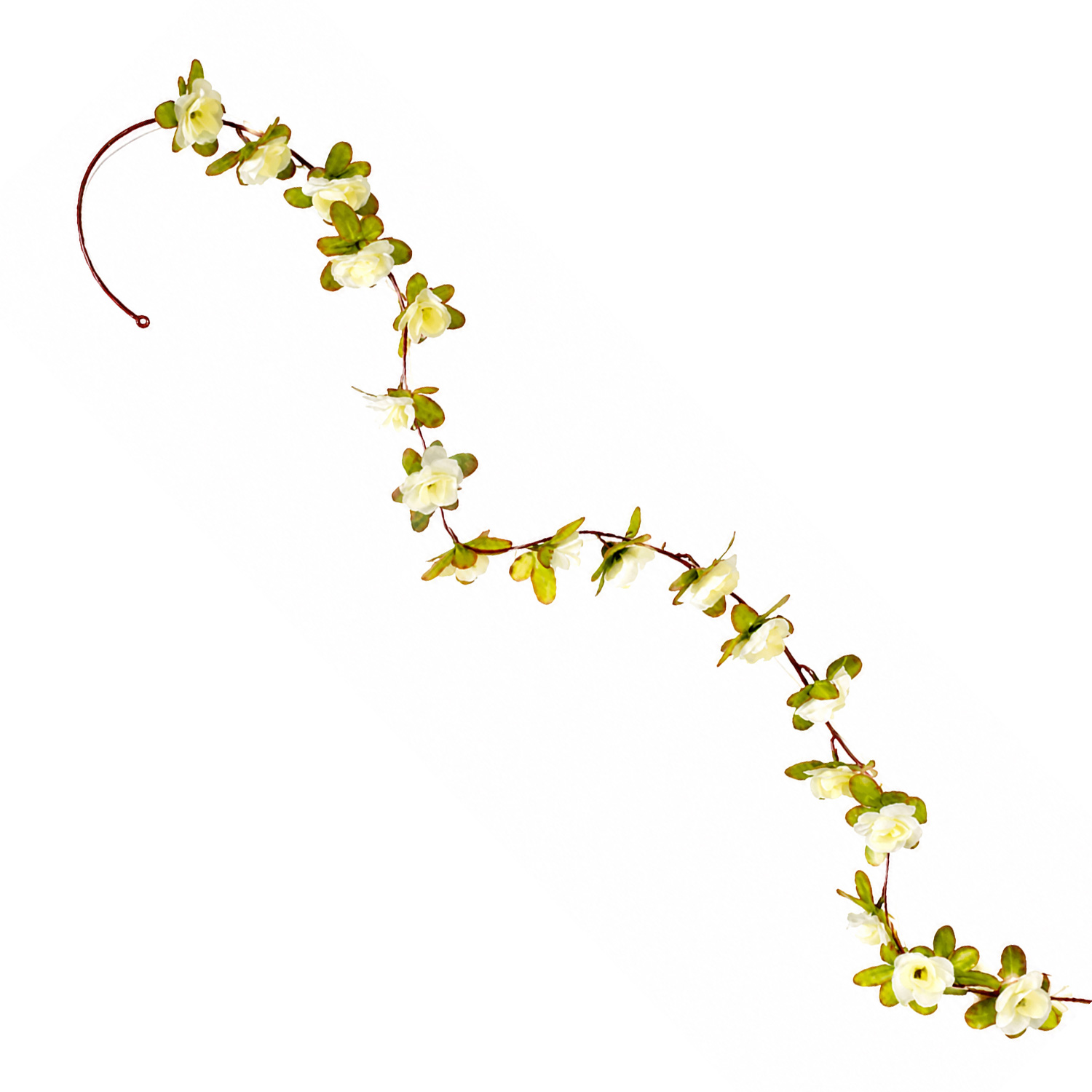 LED Lichterkette weiße Mini Rosen - 22 warmweiße LED - Batteriebetrieb - Timer L: 2,1m - für Innen