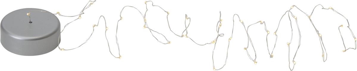 LED Drahtlichterkette "Dew Drop" - 40 warmweiße LED - silberner Draht - 2m - Batteriebetrieb - Timer