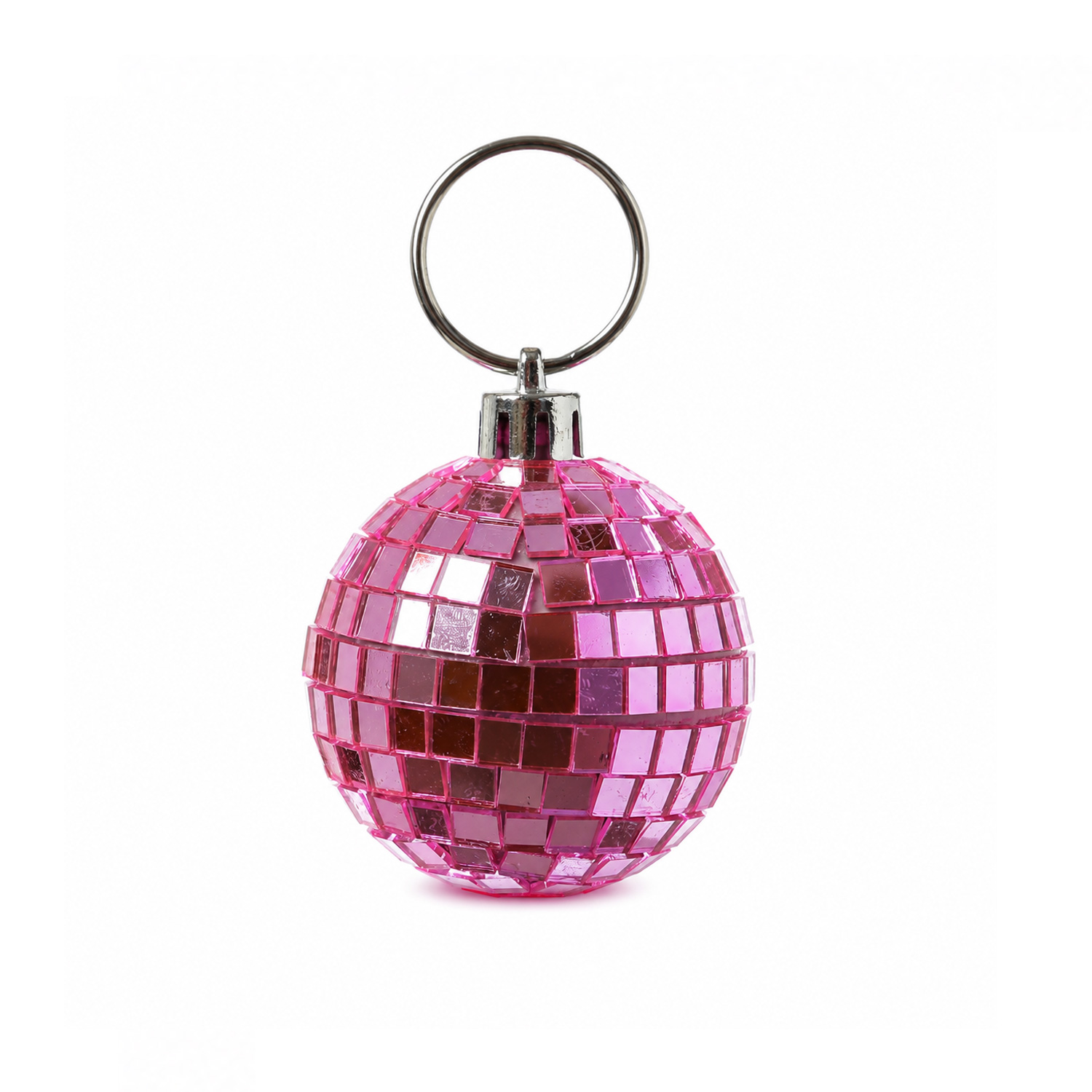 Christbaumschmuck Discokugel - Spiegelkugel - Weihnachtskugel - 5x5mm Spiegel - D: 5cm - rosa