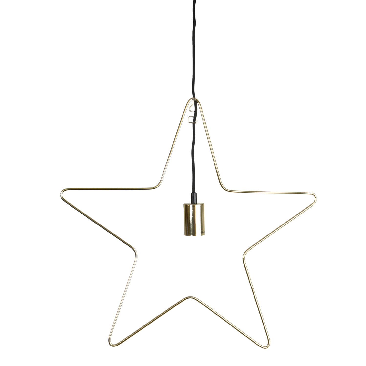 Lampenhalterung Stern - Hängestern - Dekoleuchte - 5-zackig - inkl. E27 Fassung - H: 50cm - gold