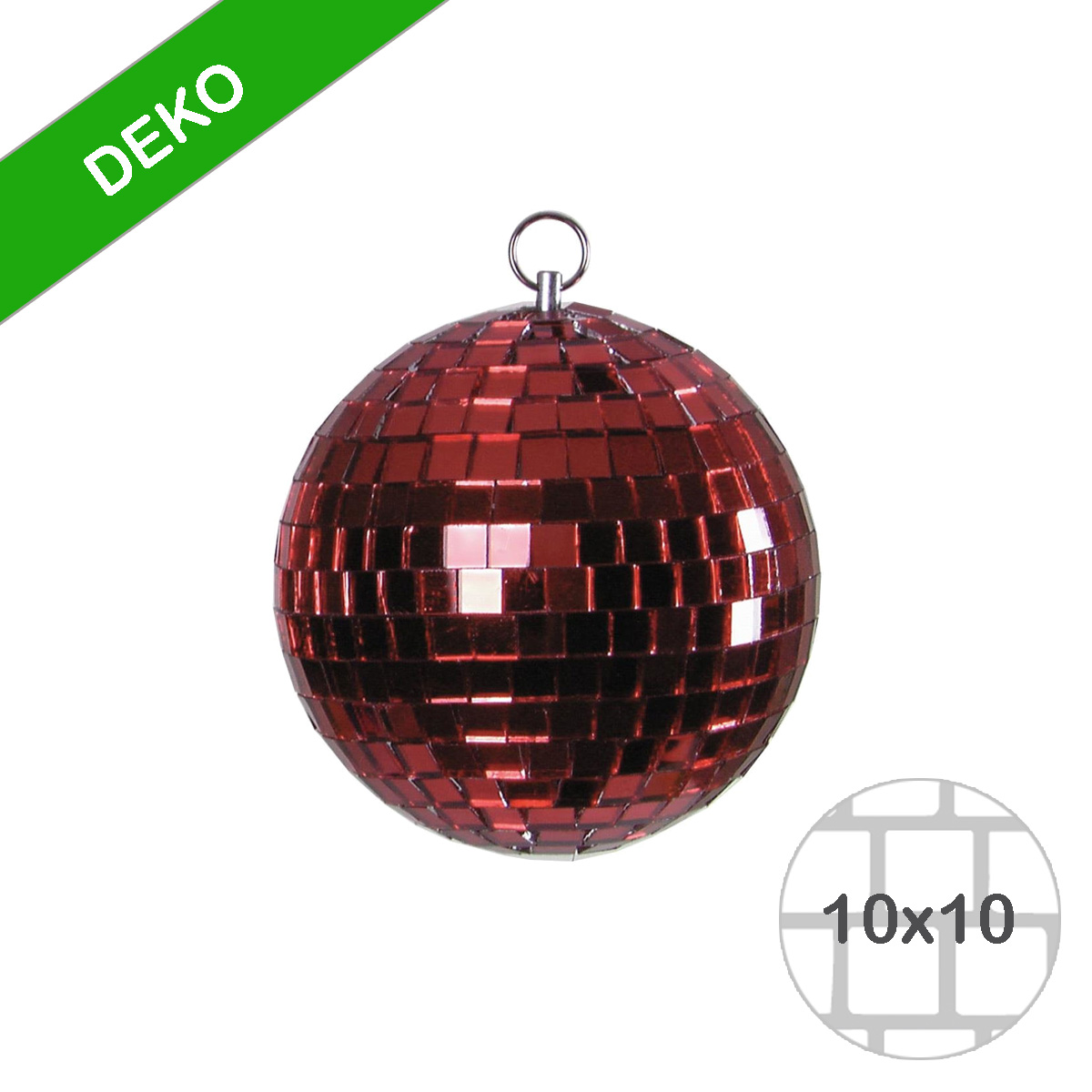 Spiegelkugel 15cm farbig rot- Diskokugel (Discokugel) zur Dekoration - Echtglas - mirrorball rot