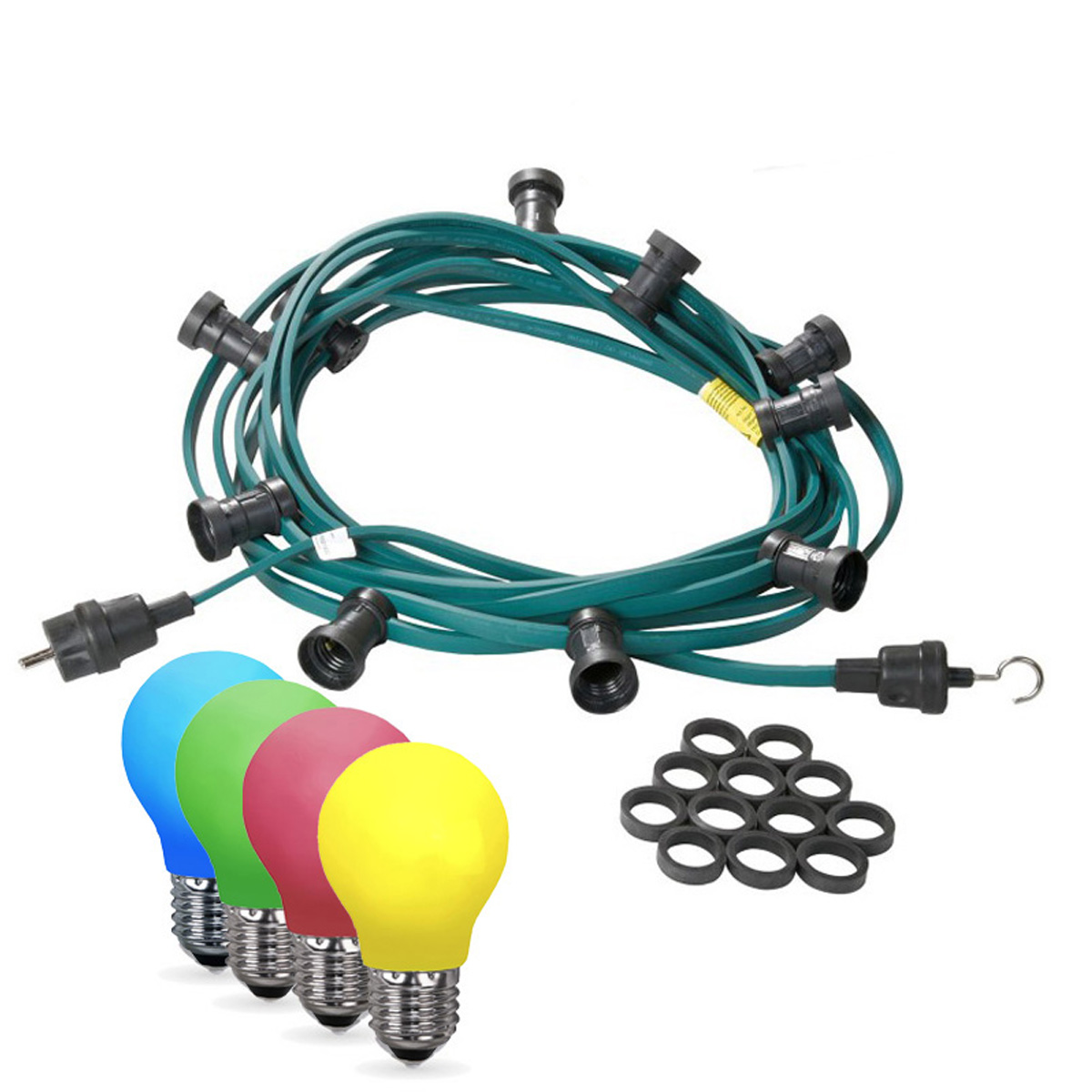Illu-/Partylichterkette 10m - Außenlichterkette schwarz