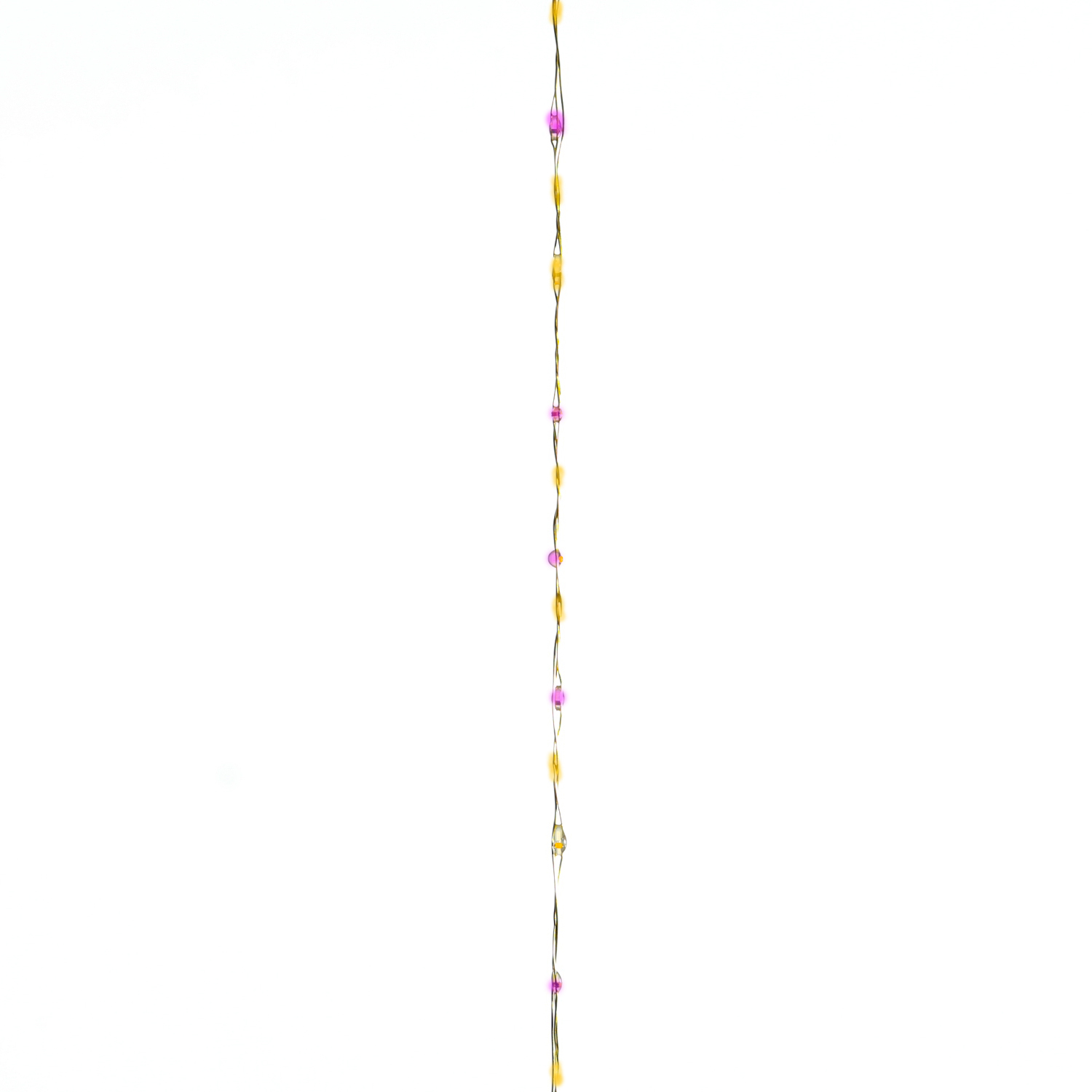 LED Drahtlichterkette Compact - 378 pink-/bernsteinfarbene LED - L: 6m - 8 Funkt. - Trafo - gold