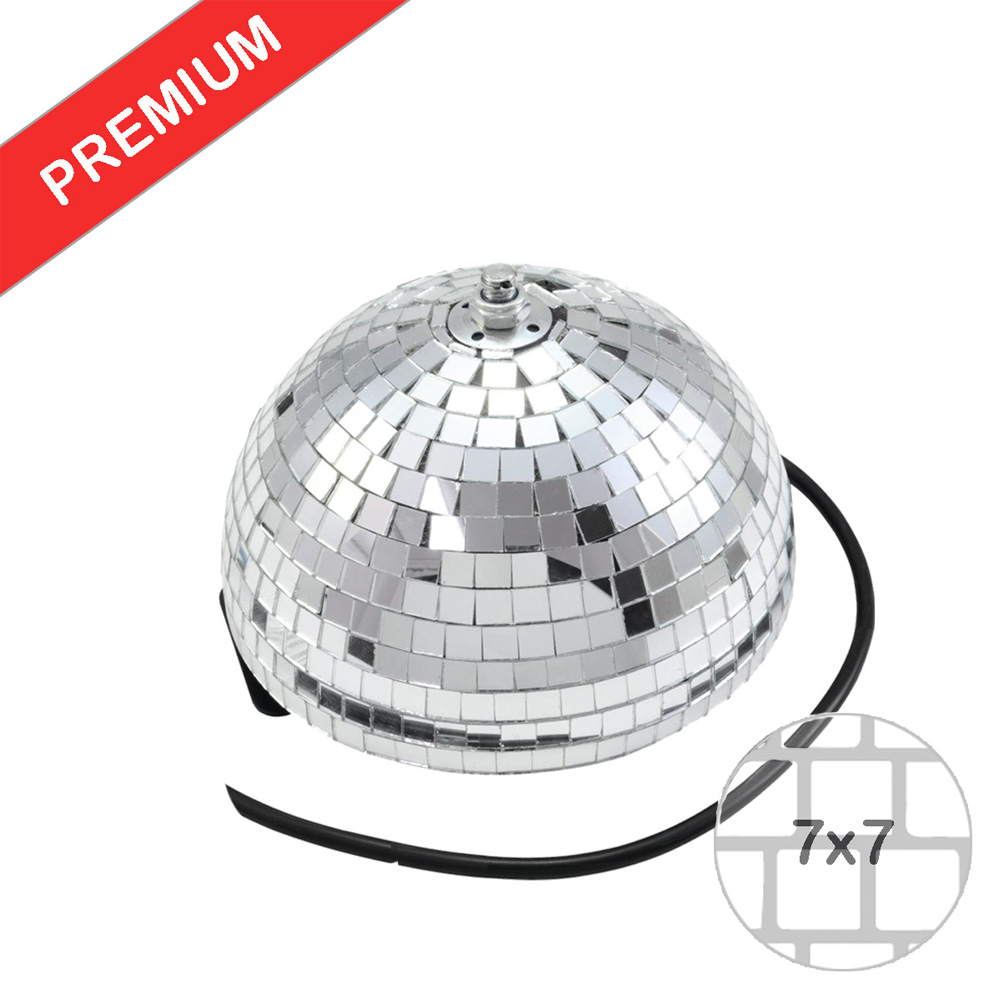 Spiegelkugel halb 20cm - für Deckenmontage - Diskokugel Echtglas - 7x7mm Spiegel - PREMIUM