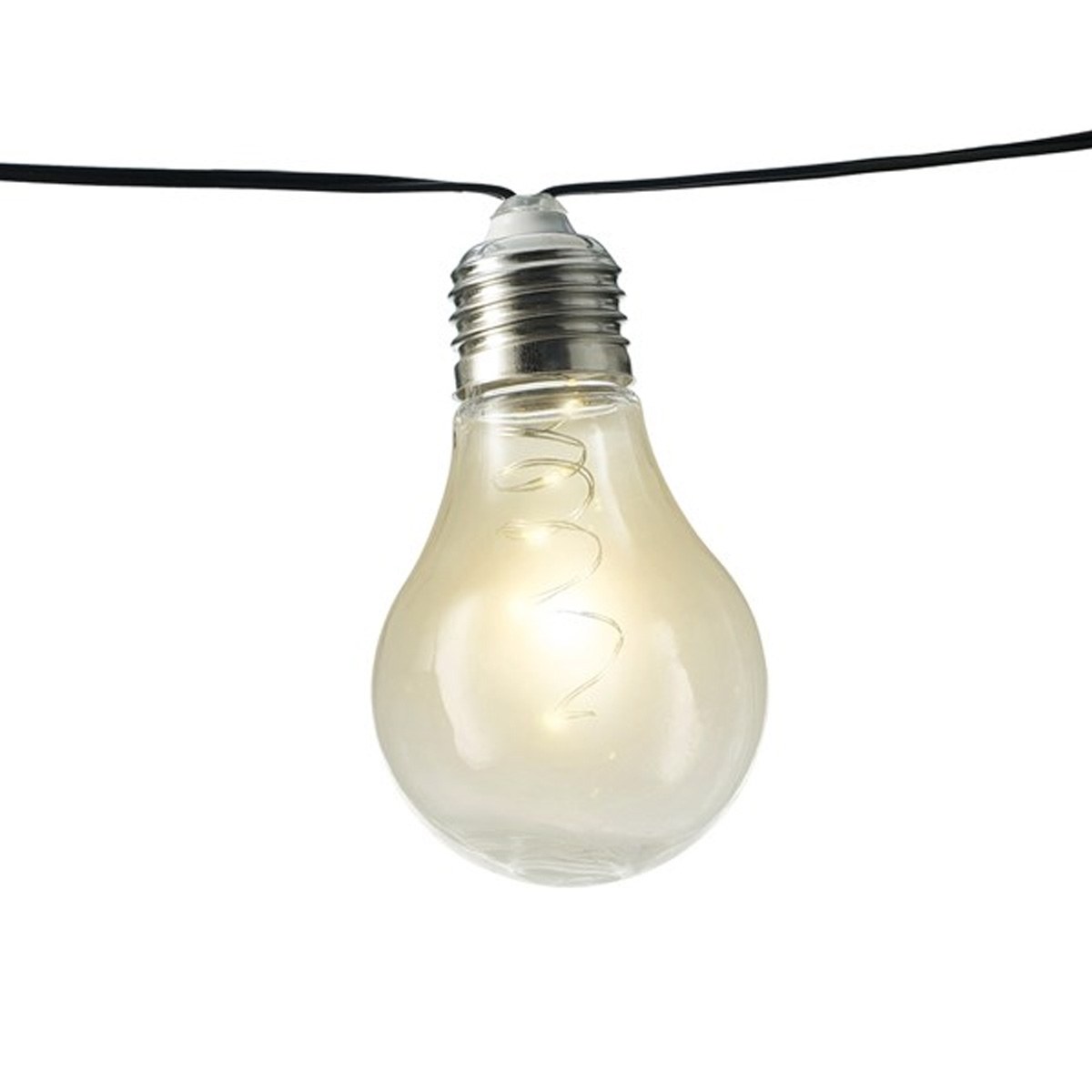 LED Solar Lichterkette GLOW - 10 transparente Glühbirnen - warmweiße LED - L: 4,5m