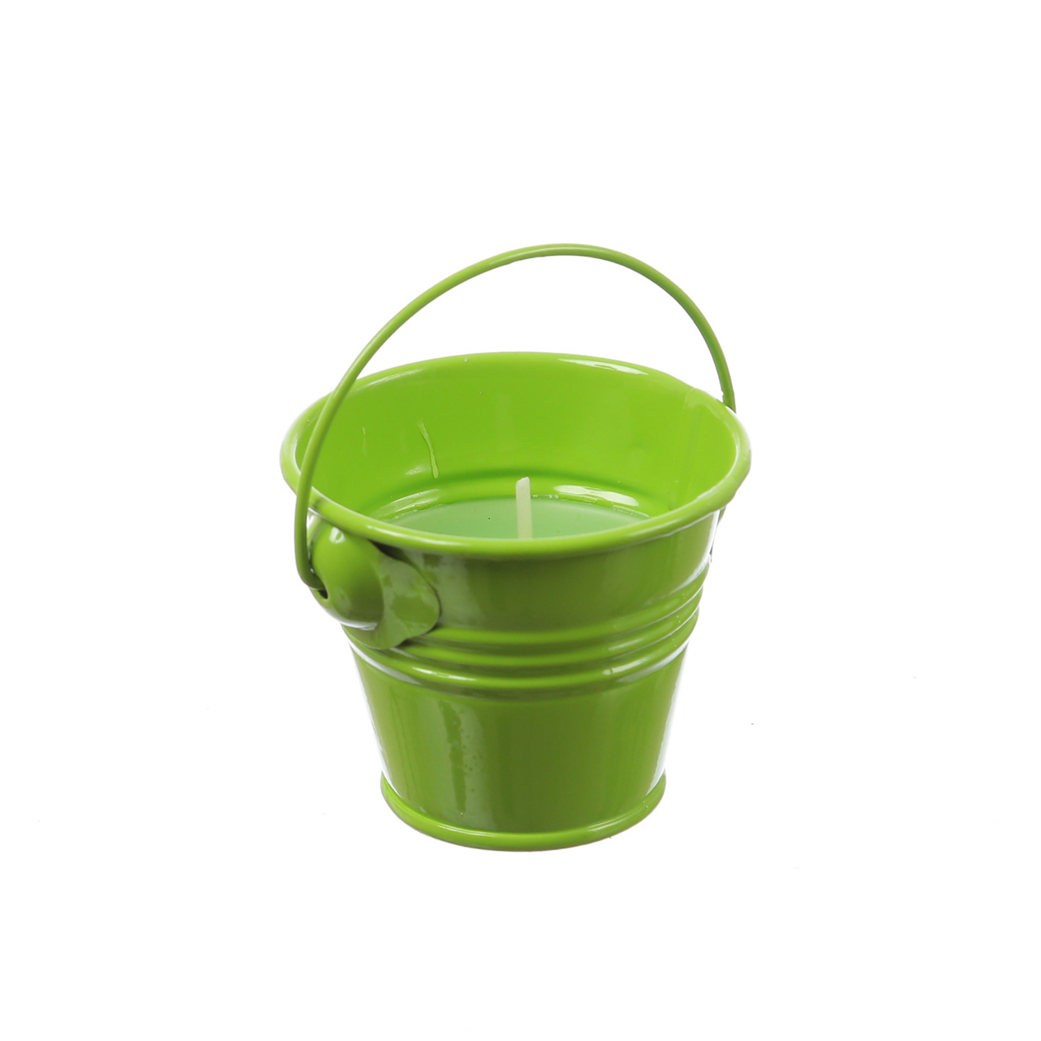 Duftkerzen CITRONELLA - Outdoor Kerzen im Metalleimer - H: 5,5cm - grün - 3er Set