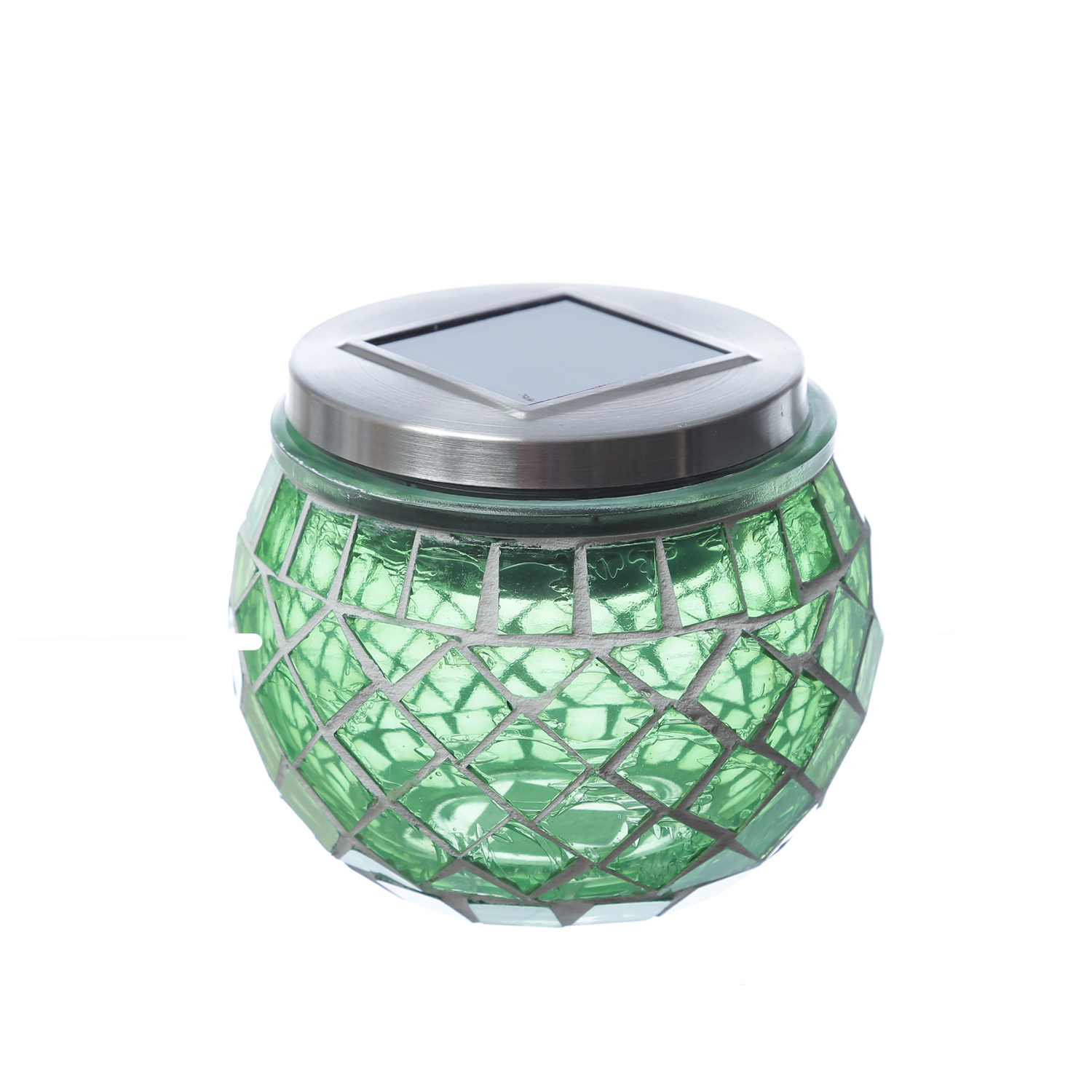 LED Solar Windlichter - Mosaik Solargläser - Lichtsensor - H: 9cm - für Außen - bunt - 4er Set