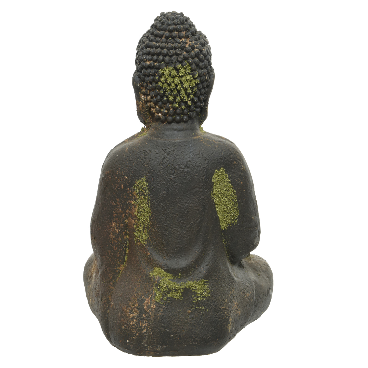 Meditierender Buddha - Gartendeko - Magnesia - sitzend - H: 30,5cm - braun, grün
