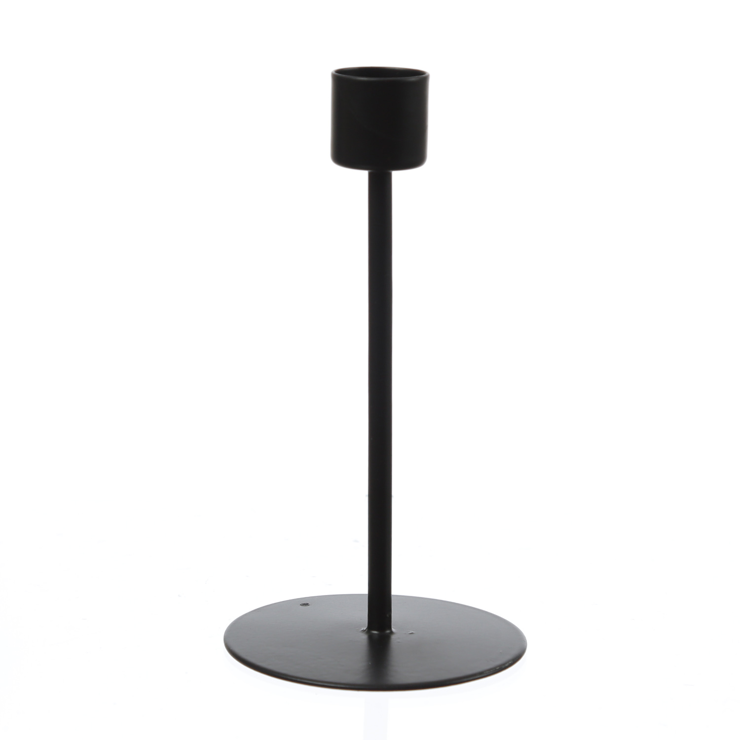 Stabkerzenhalter - Kerzenständer für Tafelkerzen - Metall - H: 14cm - D: 7,5cm - schwarz Stabkerzenhalter - Kerzenständer für Tafelkerzen - Metall - H: 14cm - D: 7,5cm - schwarz
