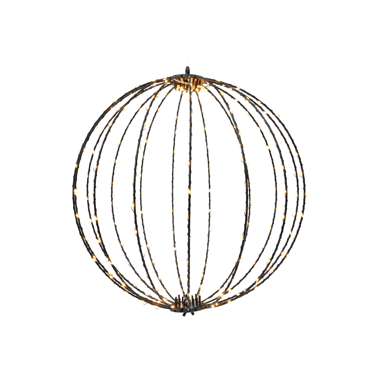 B-Ware LED Drahtkugel - 3D Leuchtkugel - D: 28cm - 192 bernstein LED - faltbar - 8 Modi/Timer - Innen/Außen