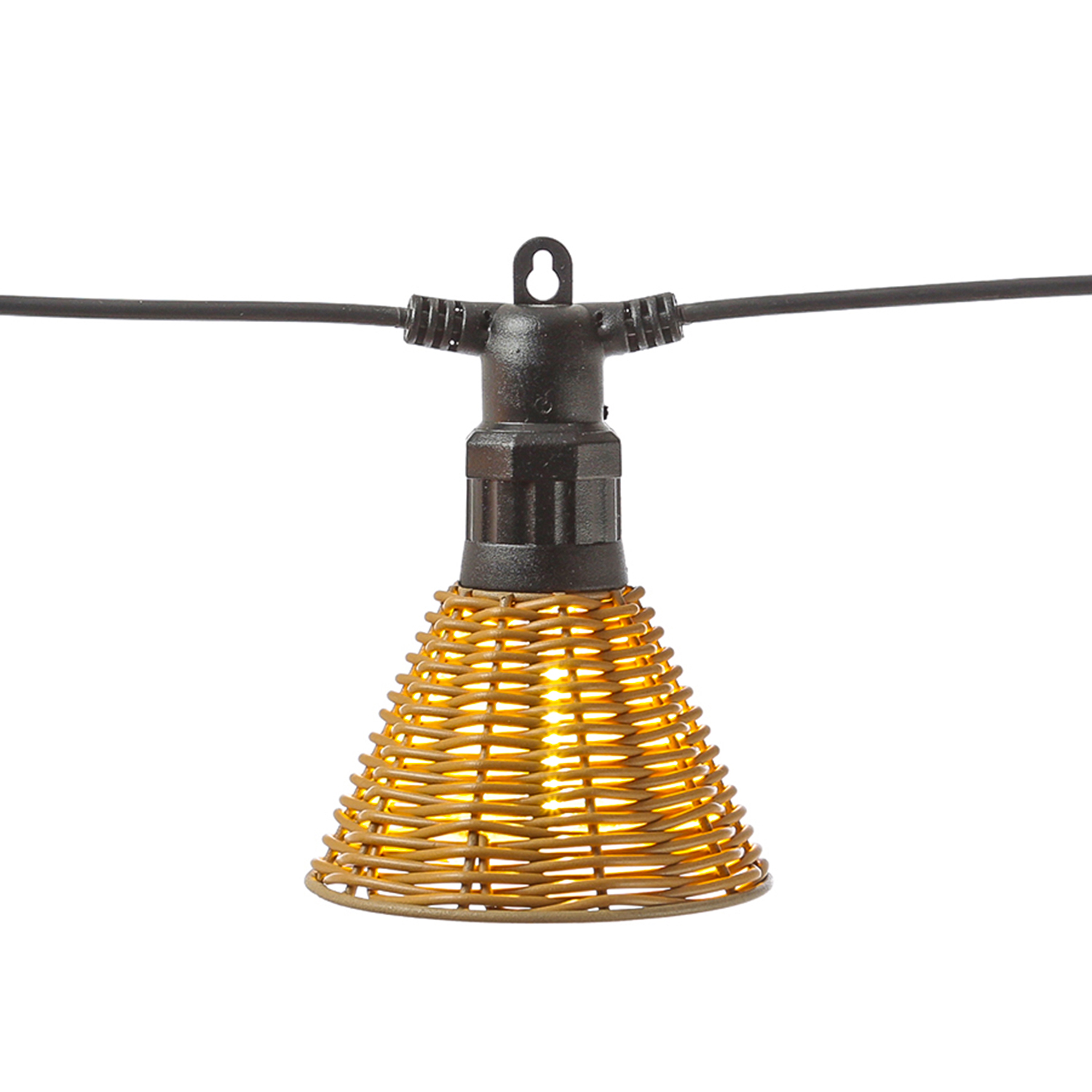 LED Lichterkette AMELIE - 10 beleuchtete Lampenschirme - L: 4,5m - koppelbar bis 40 LED - für Außen
