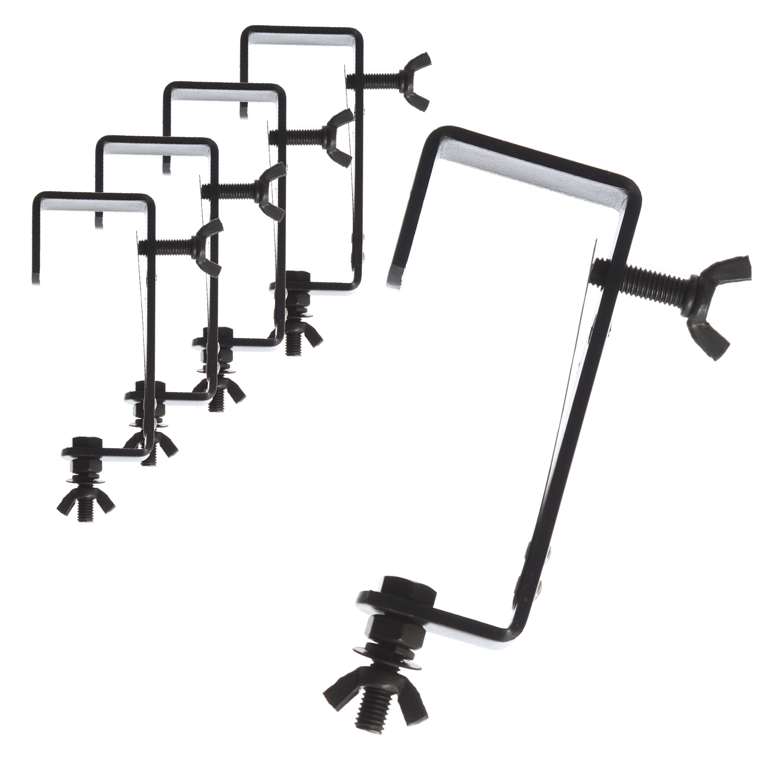 Theaterhaken 50kg Set CC-50 schwarz (5 Stück) - Montagehaken mit Schutzlippe - bis 50kg | DELTATRUSS