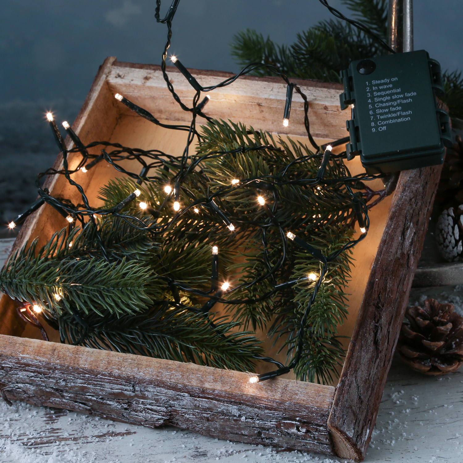 Generisch Weihnachtsbaum Lichterkette – Batteriebetrieben, Schneekugel-Design, 150/300 Cm, Für Innen & Außen, Warmes Licht Globe Lichterkette Warmweiß