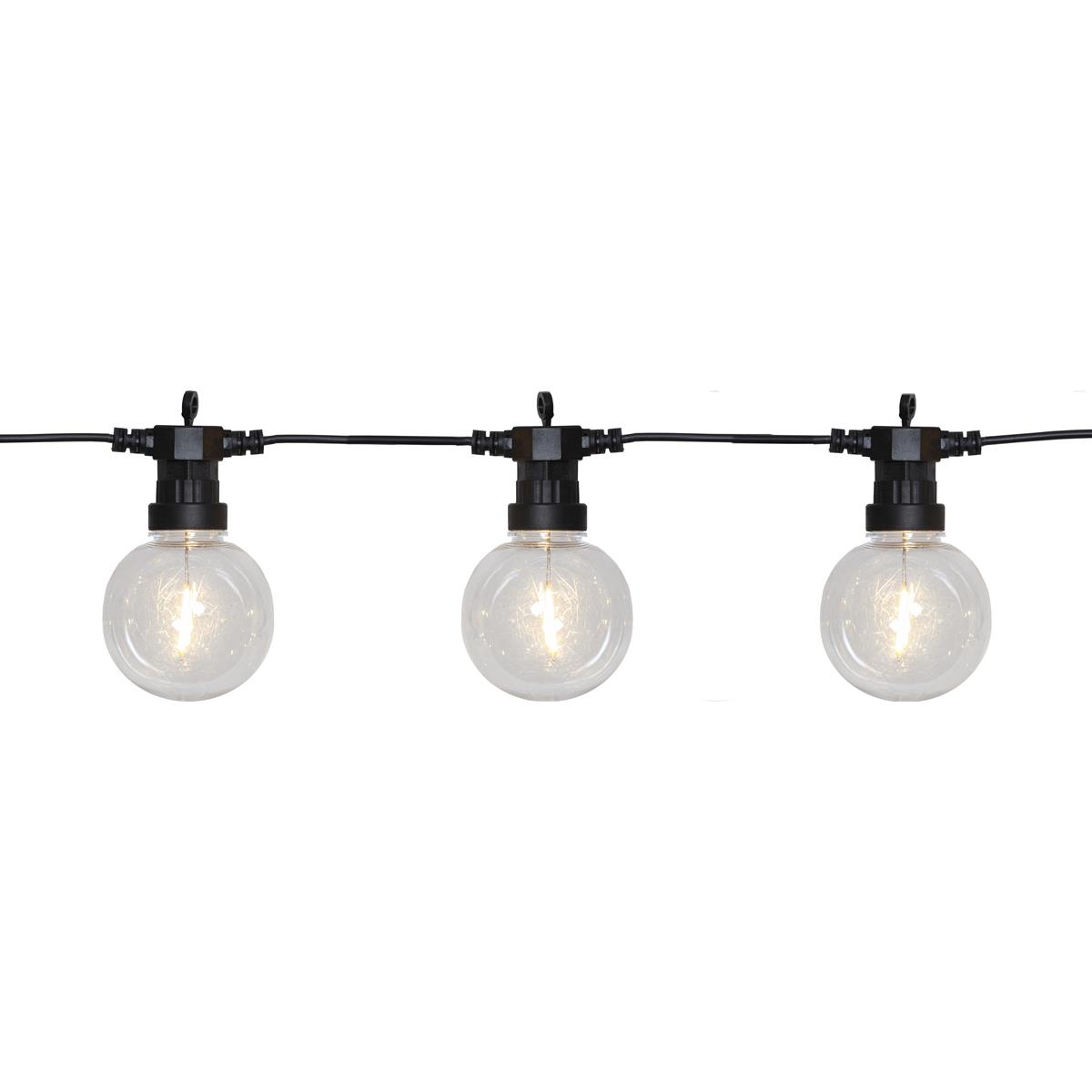 LED Lichterkette "CIRCUS" - 10 Kugeln, D: 8cm - warmweiße Filament LED - 4,5m - inkl.Trafo - outdoor