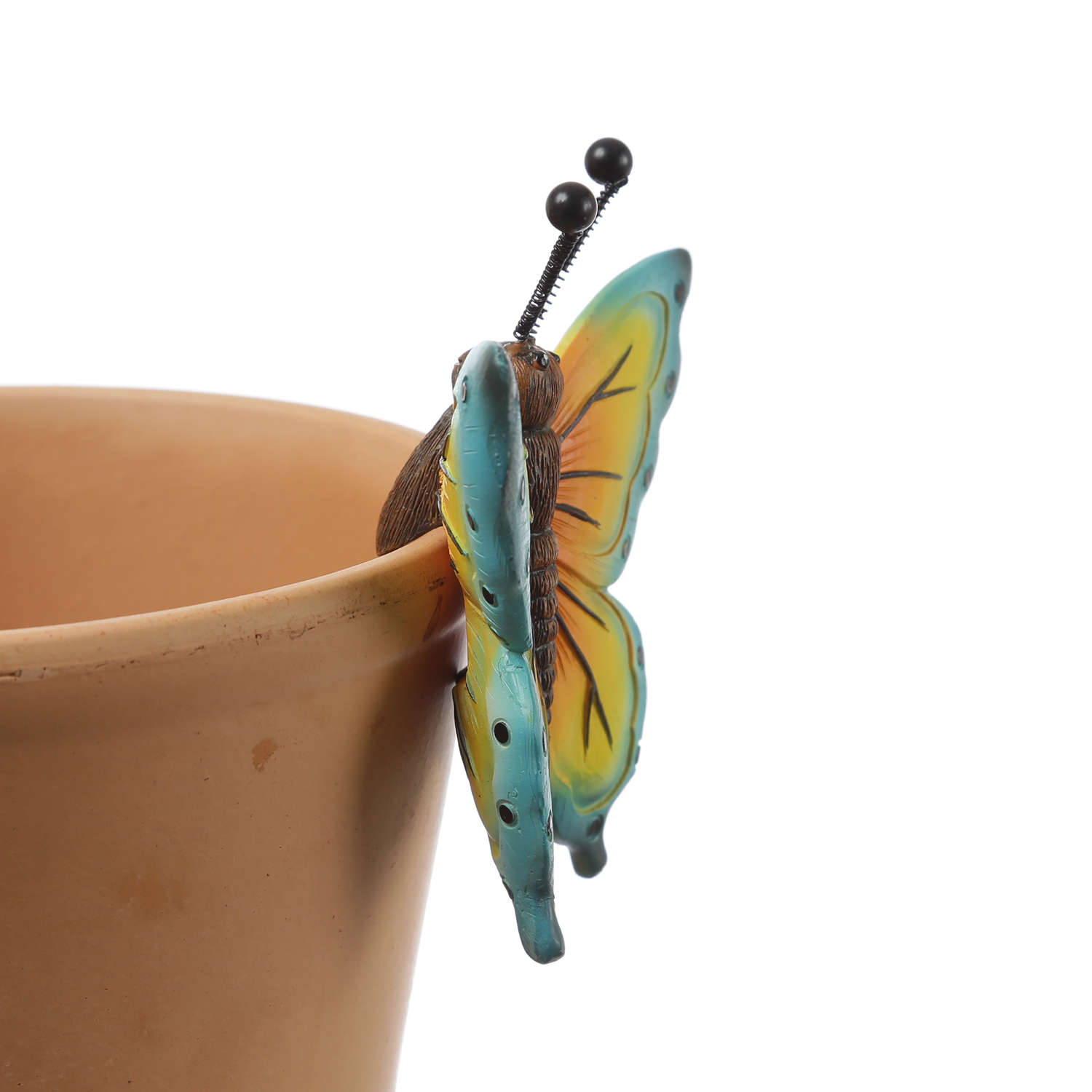 Blumentopfhänger Schmetterling - Dekofigur als Topfhänger - Tierfigur - Polyresin - H: 11cm