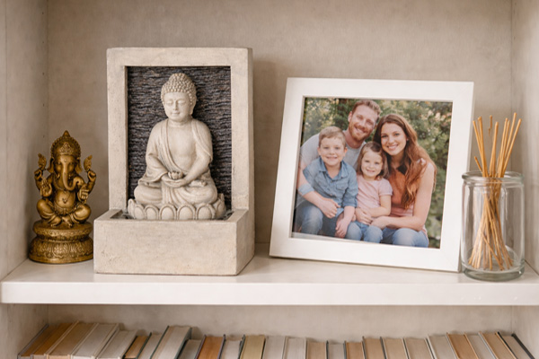Brunnen Buddha polyresin Hochspannung Indoor dunkel