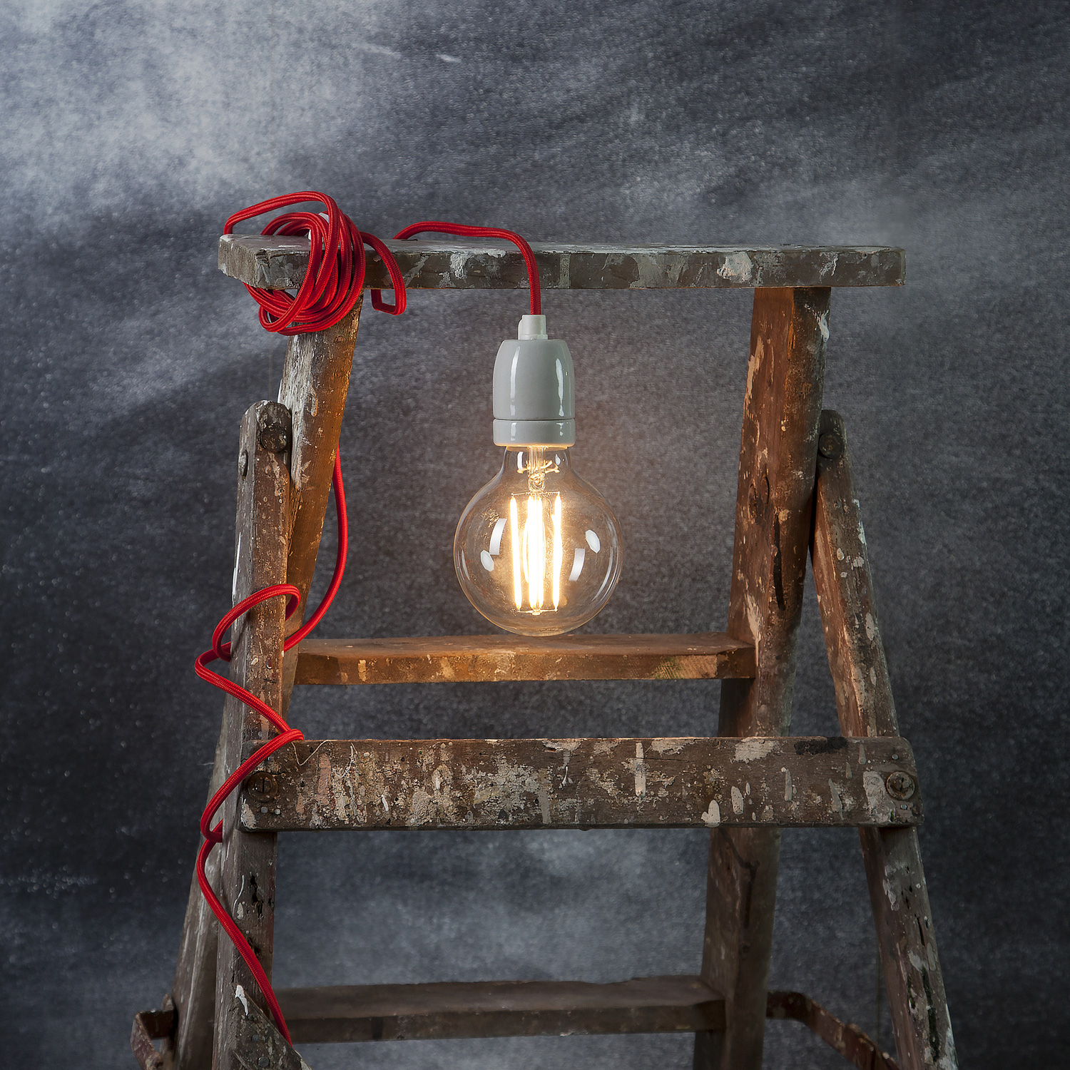 Ersatzkabel für Leuchtsterne und Hängeleuchten - Länge ca. 5 m - E27 Fassung - mit Schalter - rot