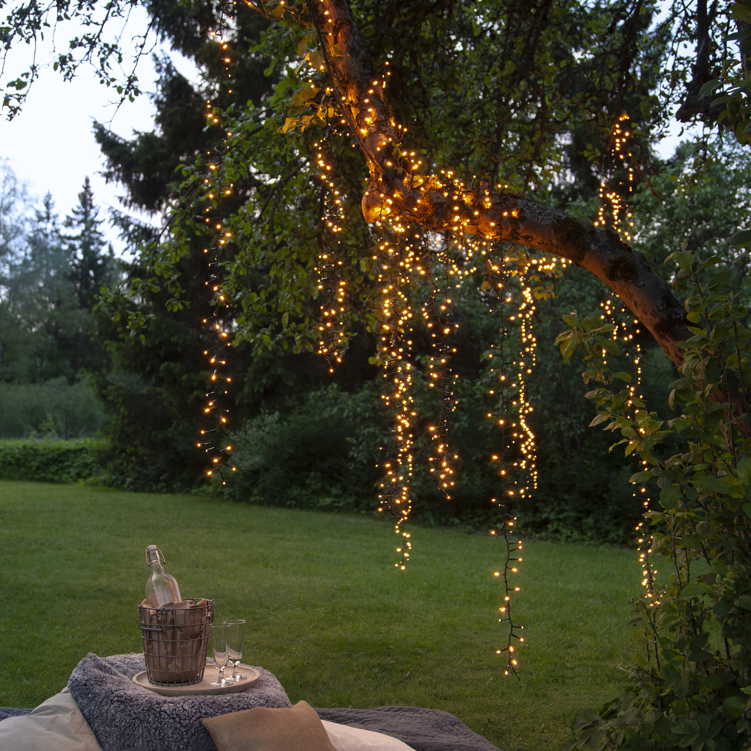 LED Lichterkette - Serie LED - outdoor - 540 ultra warmweiße LED - L: 11m - schwarzes Kabel
