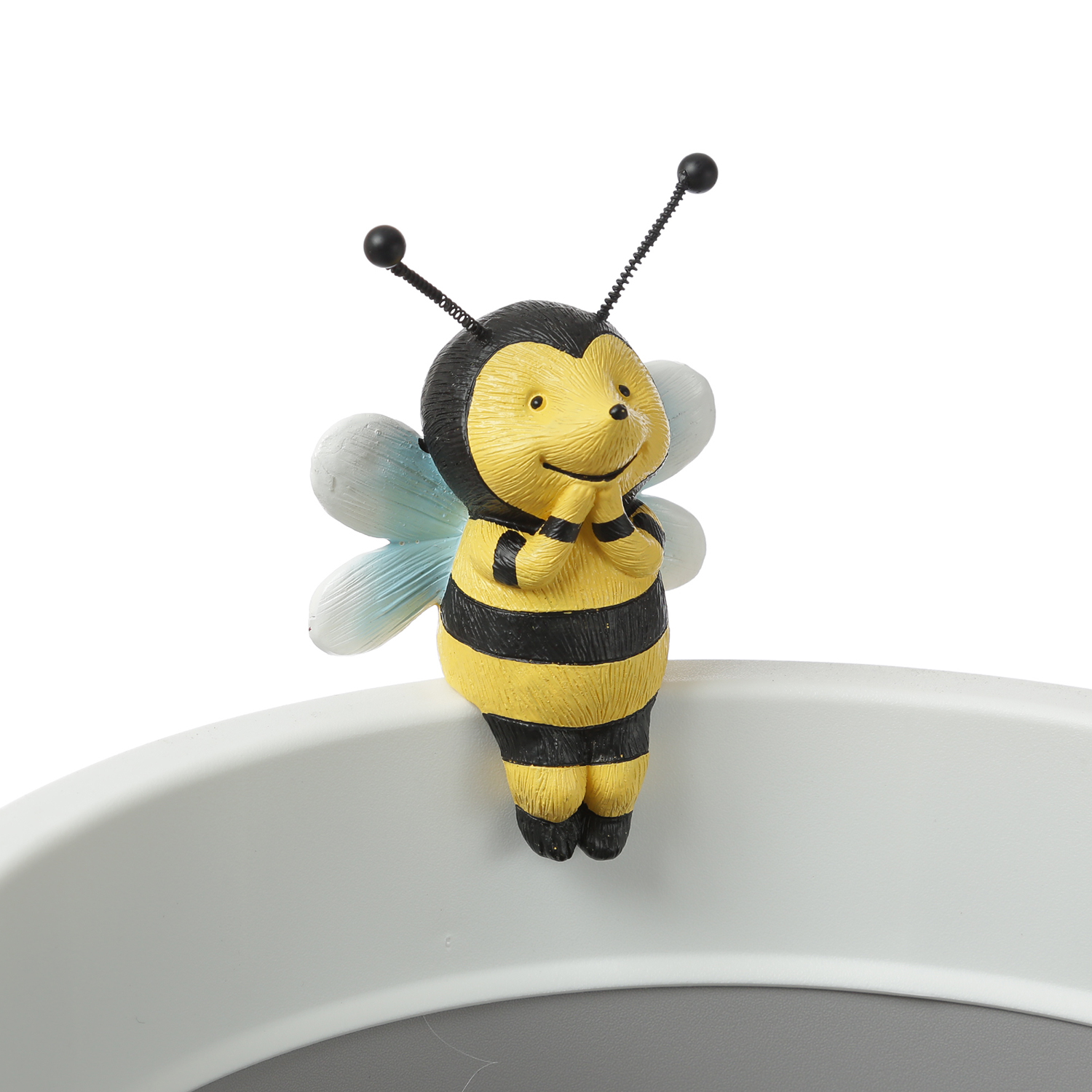 Blumentopfhänger Biene - niedliche Dekofigur als Topfhänger - Tierfigur - Polyresin - H: 11,5cm
