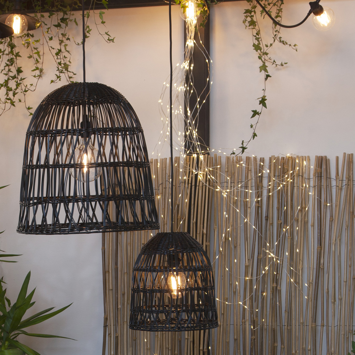 LED-Draht-Bündel "Dew Drop Outdoor" - silber - 360 warmweiße LEDs, 23 Stränge - 2,0m - IP44