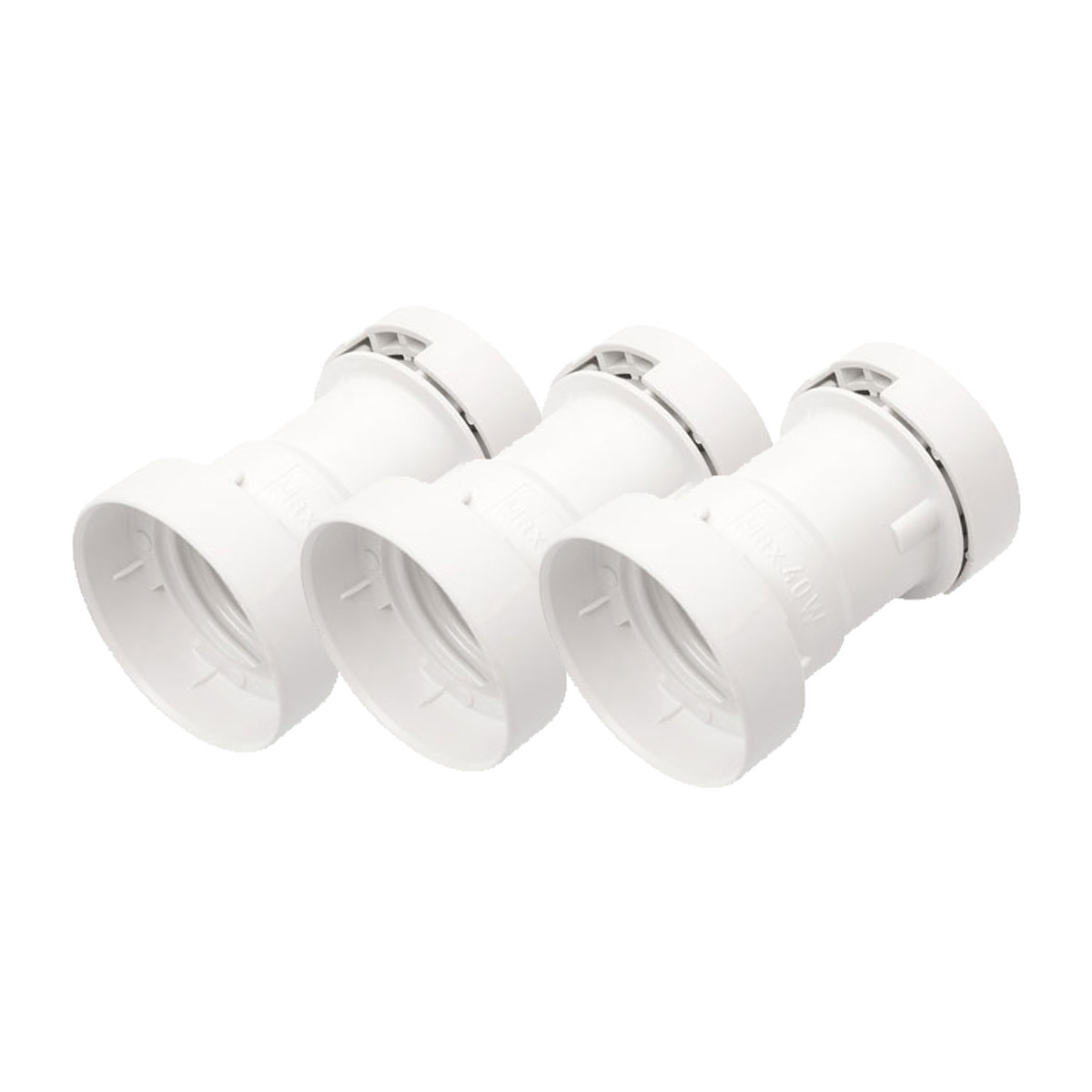ILLU Fassung E-27 Schraubgewinde - weiß - max 40W für H05RNH2-F1,5 und 2,5 - 3er Set