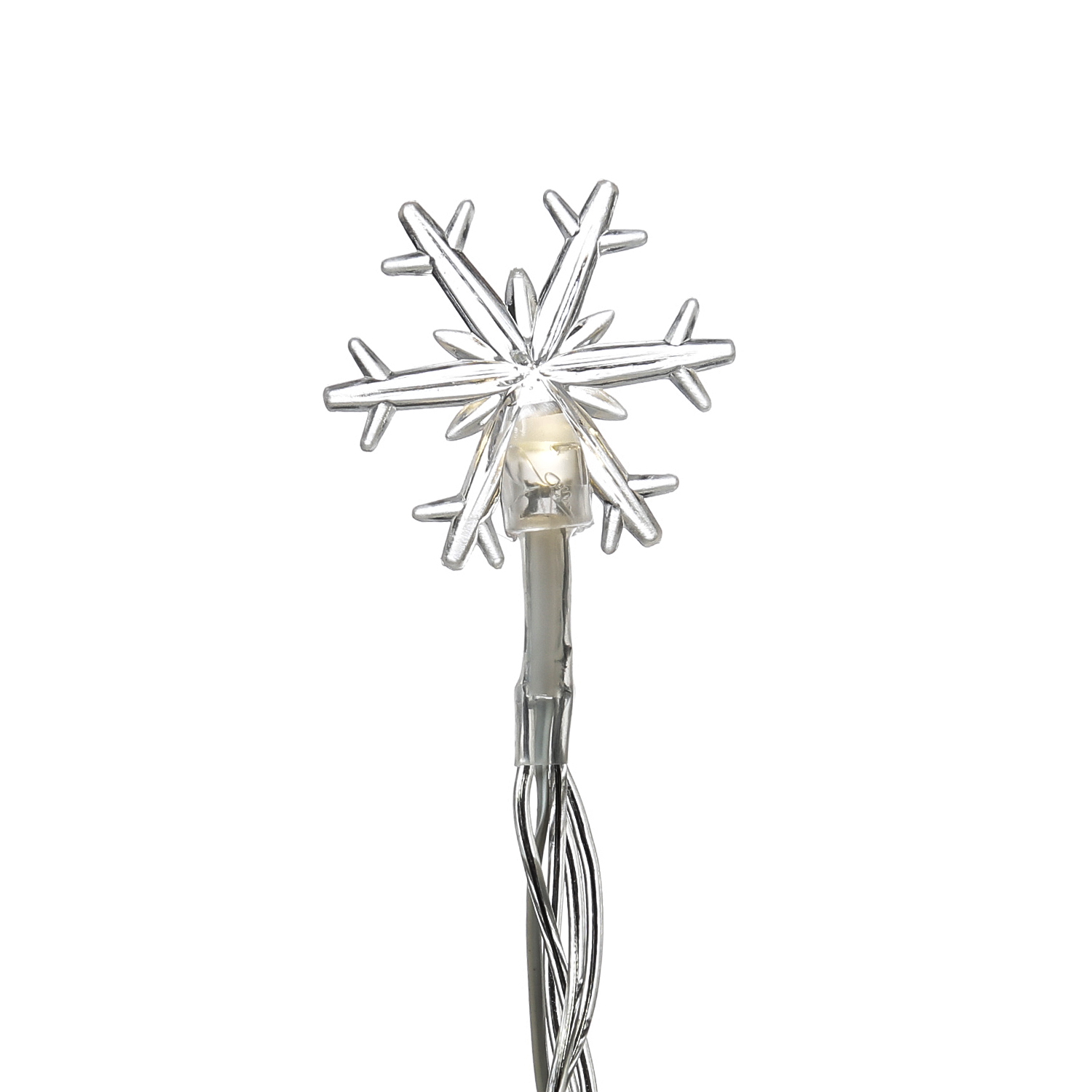 LED Lichterkette Schneeflocken - 10 warmweiße LED - L: 2m - Timer - Batteriebetrieb - für Innen