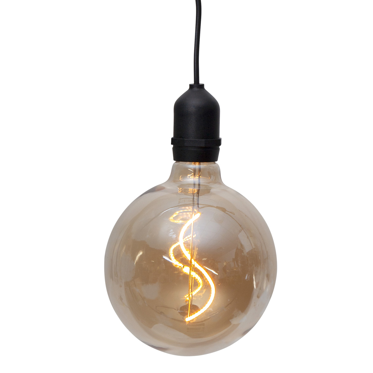 LED Leuchtkugel BOWL - Hängeleuchte - Filament LED - D: 12,5cm - Batterie - Timer - amber - Außen