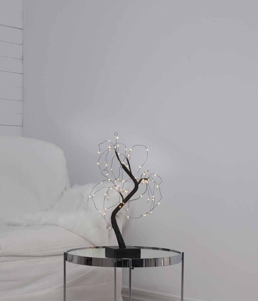 LED-Dekobaum "Willy" - 70 warmweiße LED - biegsame Äste - H: 40cm - Batteriebetrieb - schwarz