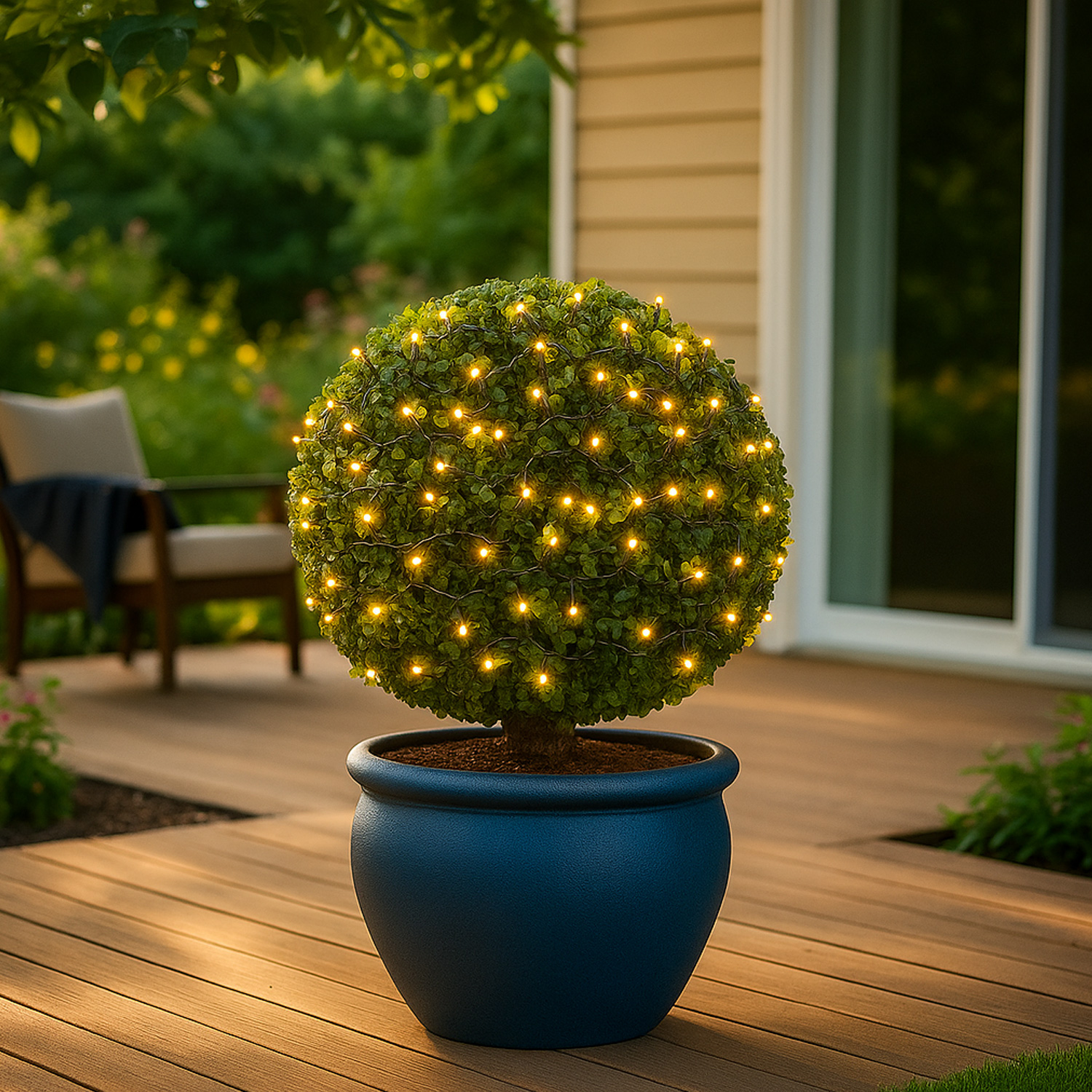 LED Lichterkette - Weihnachtslichterkette - 160 bernstein LED - L: 4m - 8 Modi/ Timer - für Außen