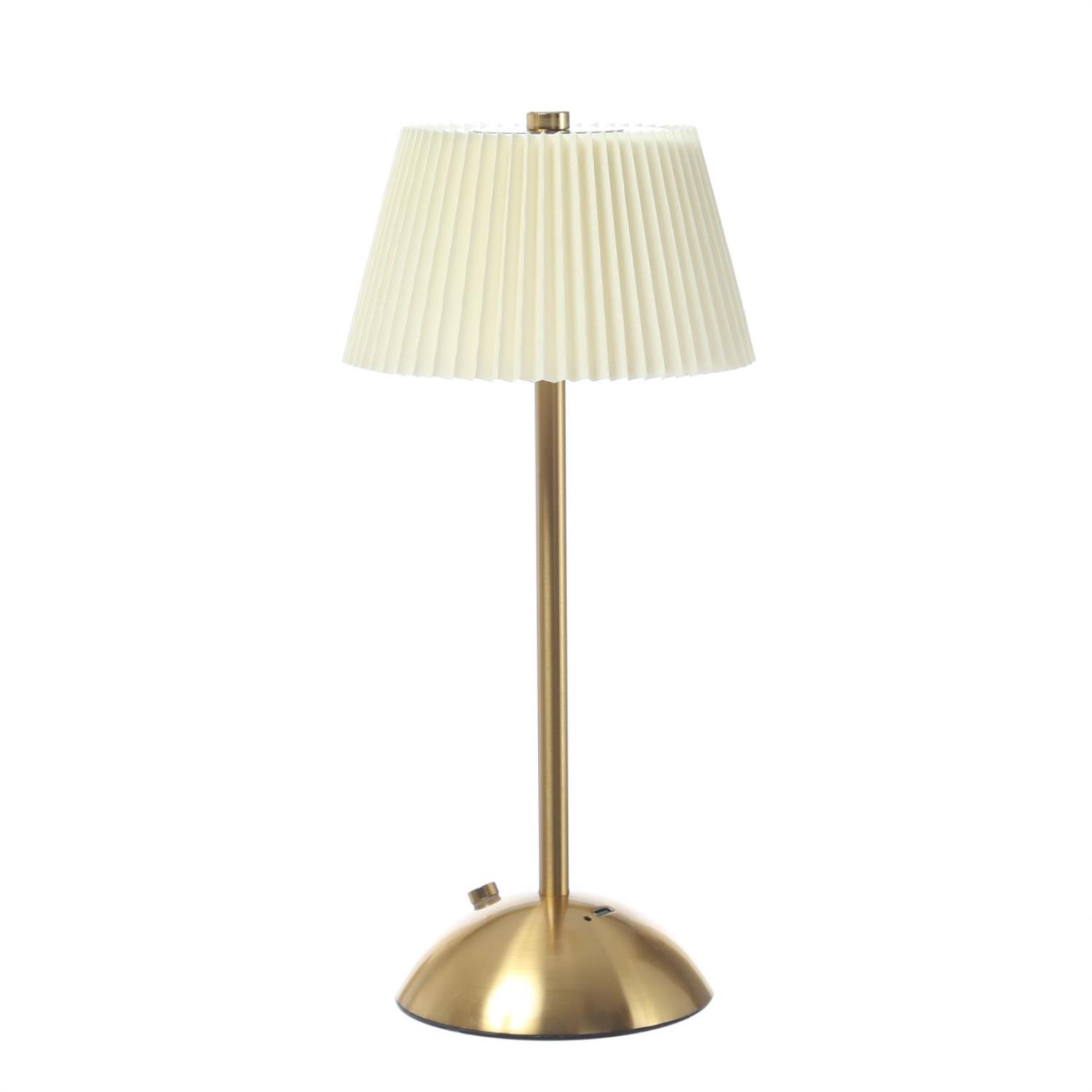 LED Tischlampe GENUA - wiederaufladbar per USB - 3 Lichtfarben - dimmbar - H-30-5cm - creme