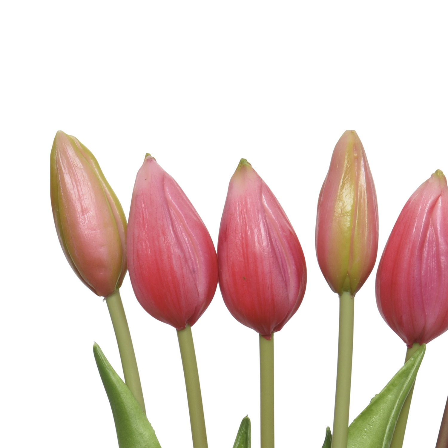 Tulpenbund mit 6 Blüten - Kunstblumen - H: 40cm - rosa