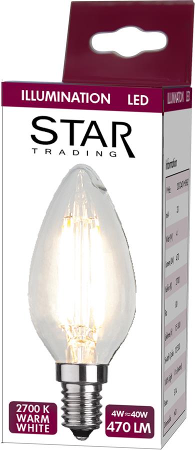 LED Kerzenlampe FILA C35 - E14 - 4W - warmweiss 2700K - 470lm - klar