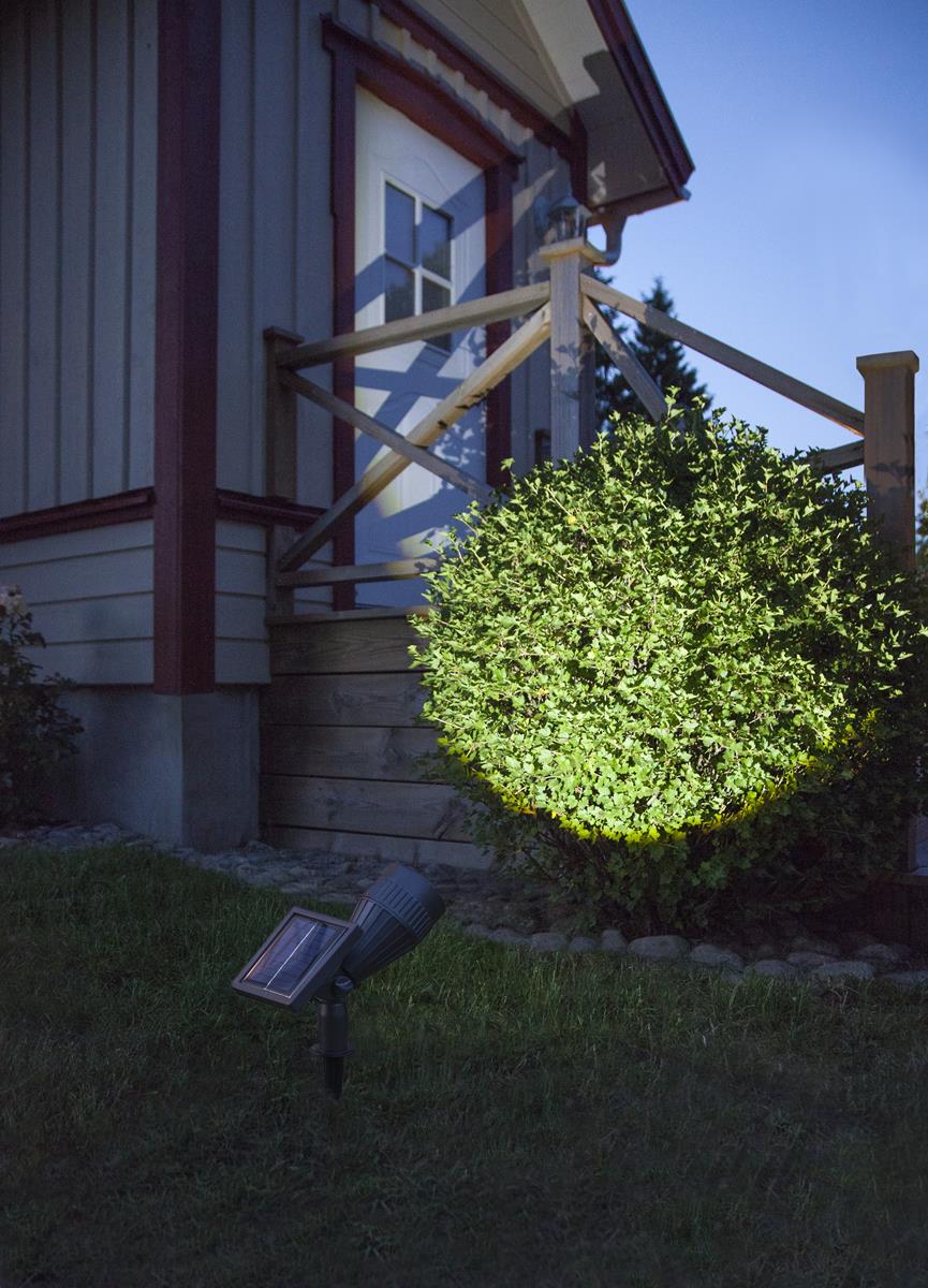 LED Solar Gartenspot - warmweiss - Gartenspieß - Solarpanel - Dämmerungssensor - H: 15cm - 60lm