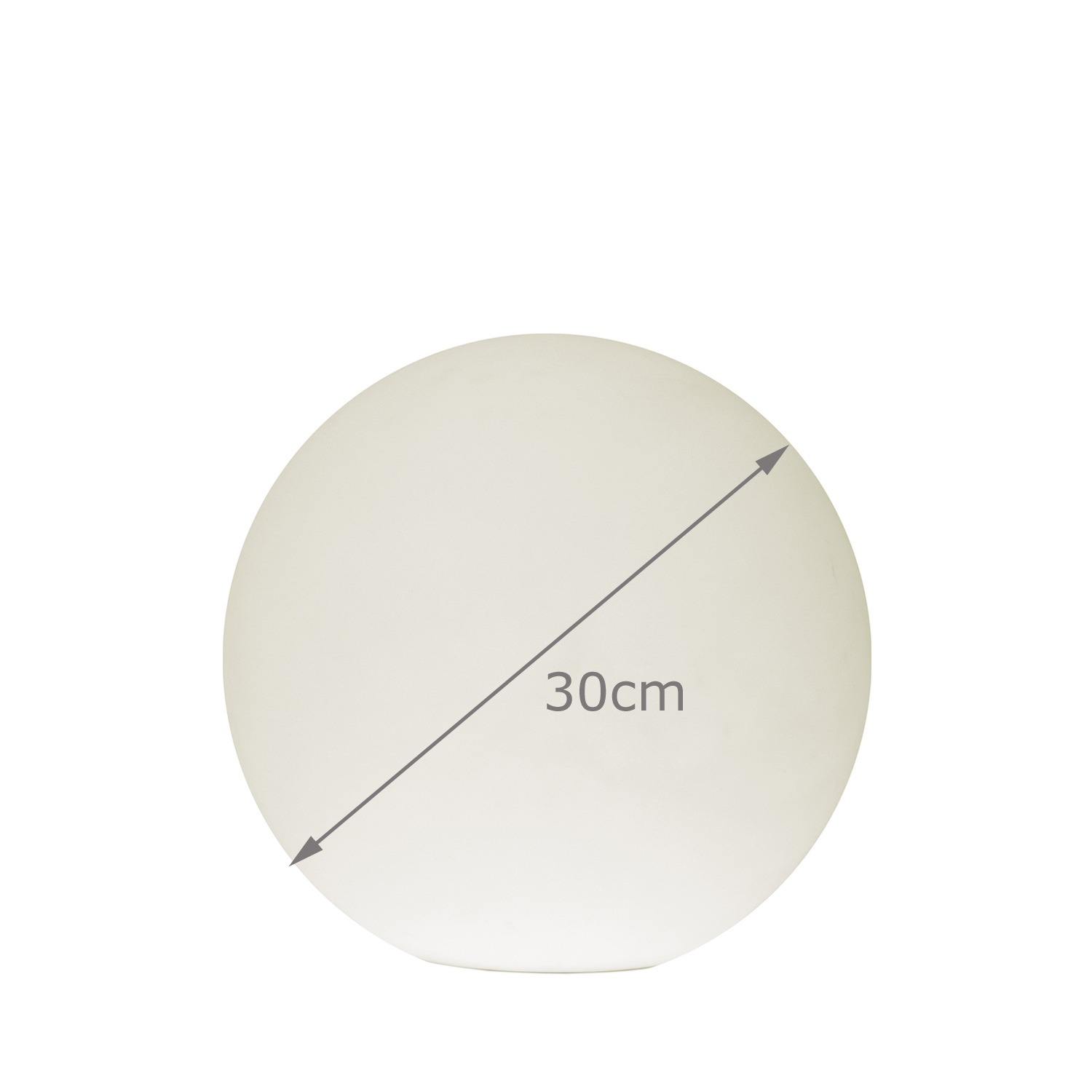 Leuchtobjekt outdoor KUGEL 30cm mit E27 Fassung - kaltweißes 1W Leuchtmittel