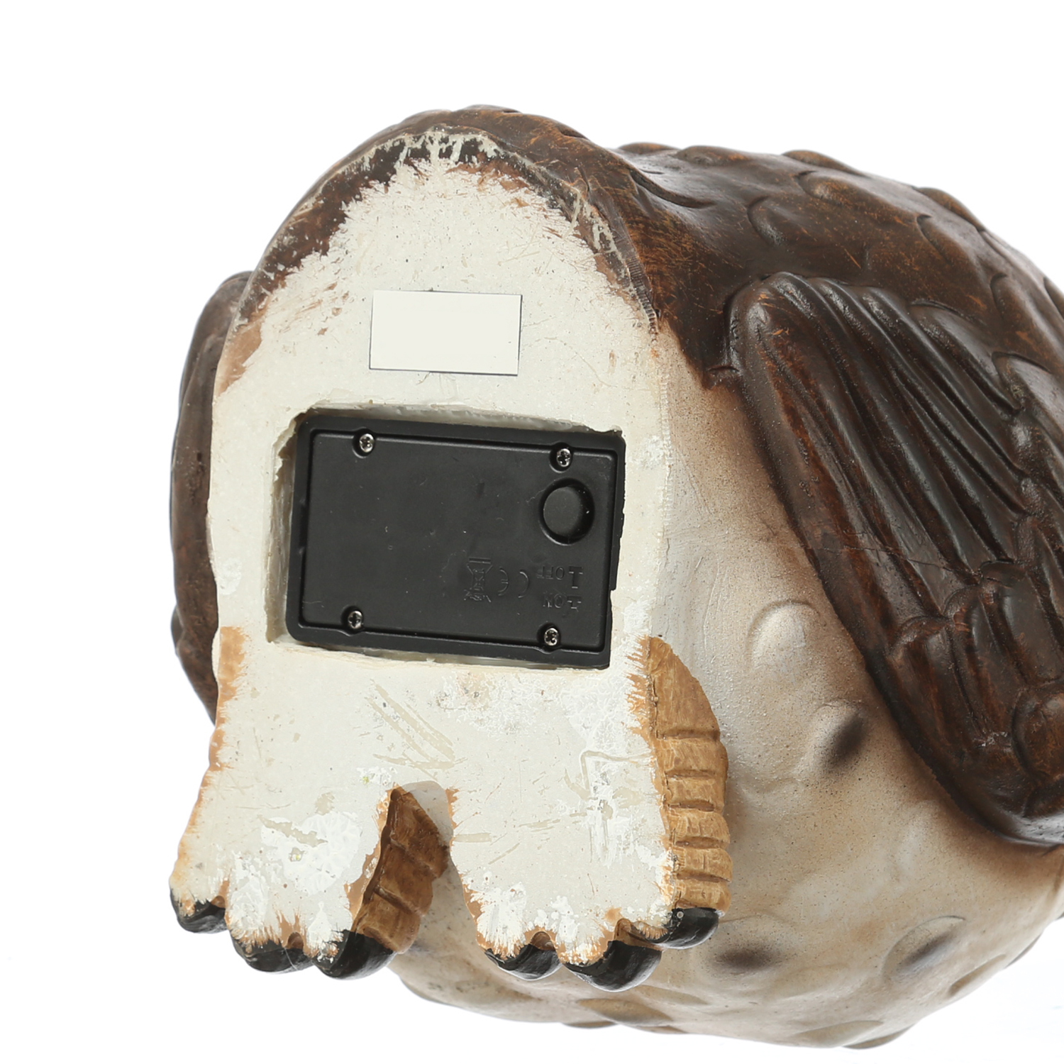 LED Solar Eule mit blizelnden und rollenden Augen - Gartenfigur - H: 23,5cm - Lichtsensor