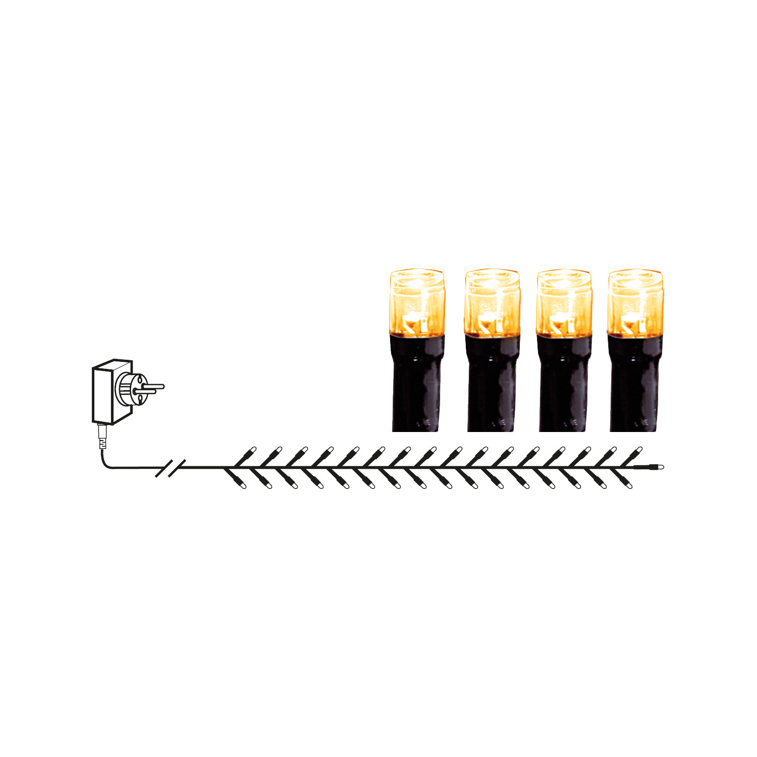 LED Lichterkette - Serie LED - outdoor - 180 ultra warmweiße LED - L: 3,6m - schwarzes Kabel