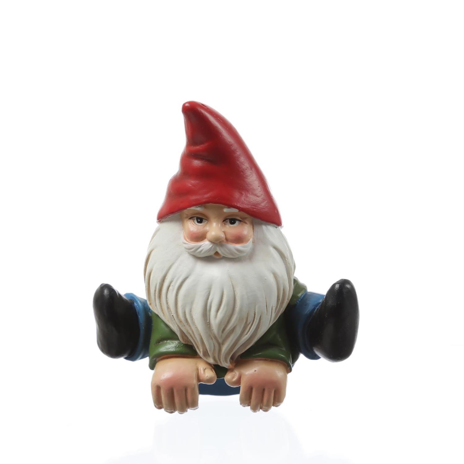 Blumentopfhaenger Gartenzwerg - lustige Dekofigur als Topfhaenger - Gartenfigur - Polyresin - H- 10cm