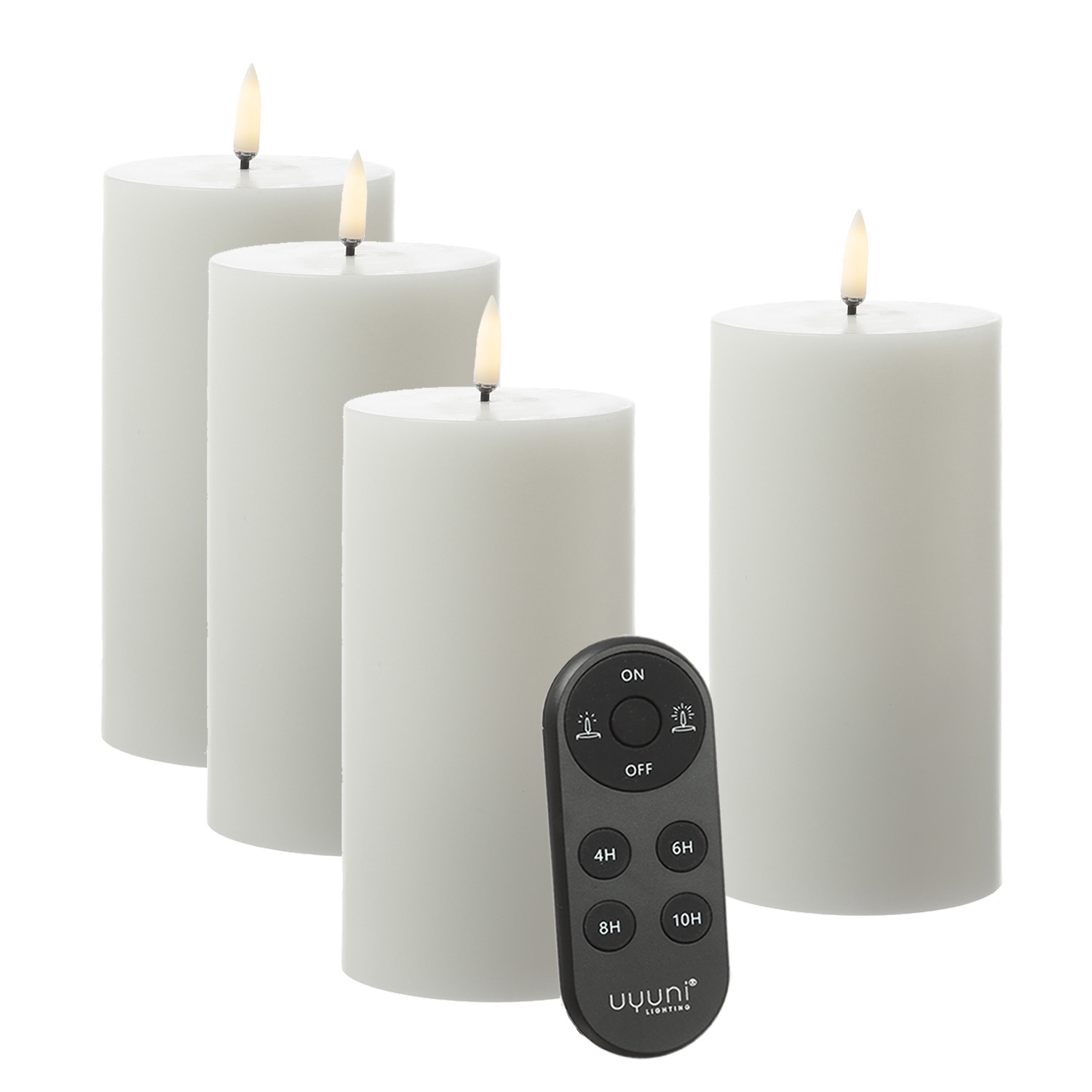 LED Kerzenset THEA - inkl. Batterien/Fernbedienung - H: 15cm - bis zu 1000 Std. - weiß - 4er Set