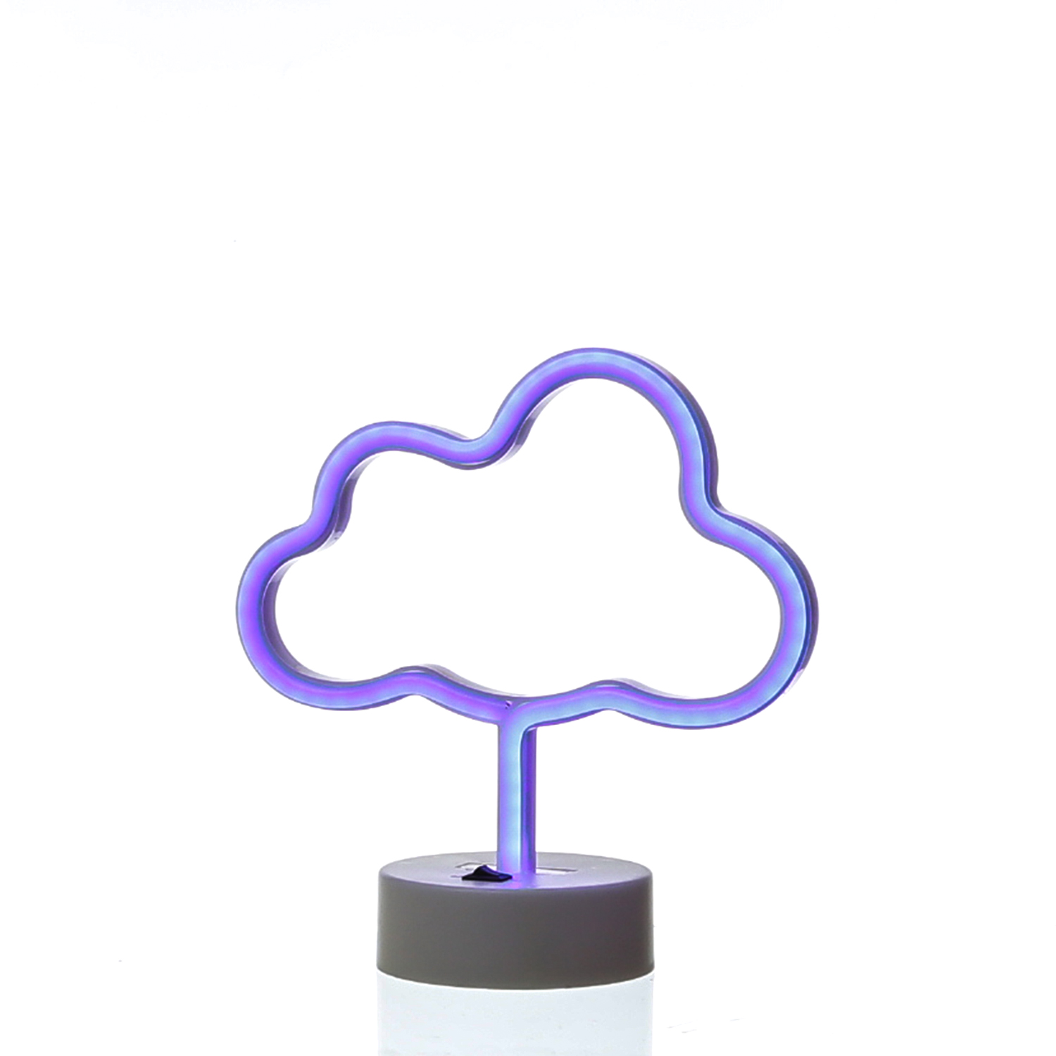 LED NEON Figur WOLKE 7 - Neon Schild - H: 23cm - Batterie oder USB Betrieb - stehend - blau