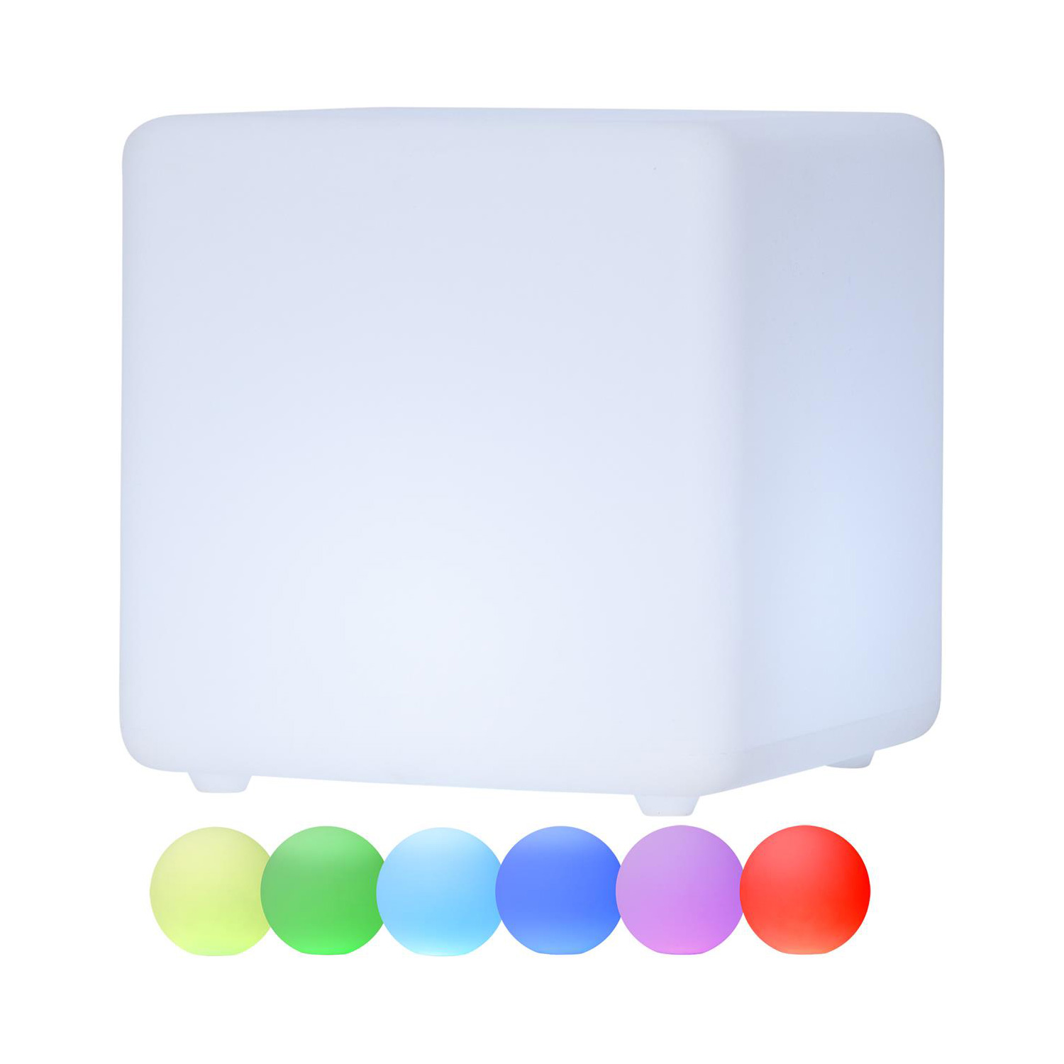 Leuchtobjekt outdoor WÜRFEL 40cm mit RGB LED Modul - Wireless Charging - Fernbedienung