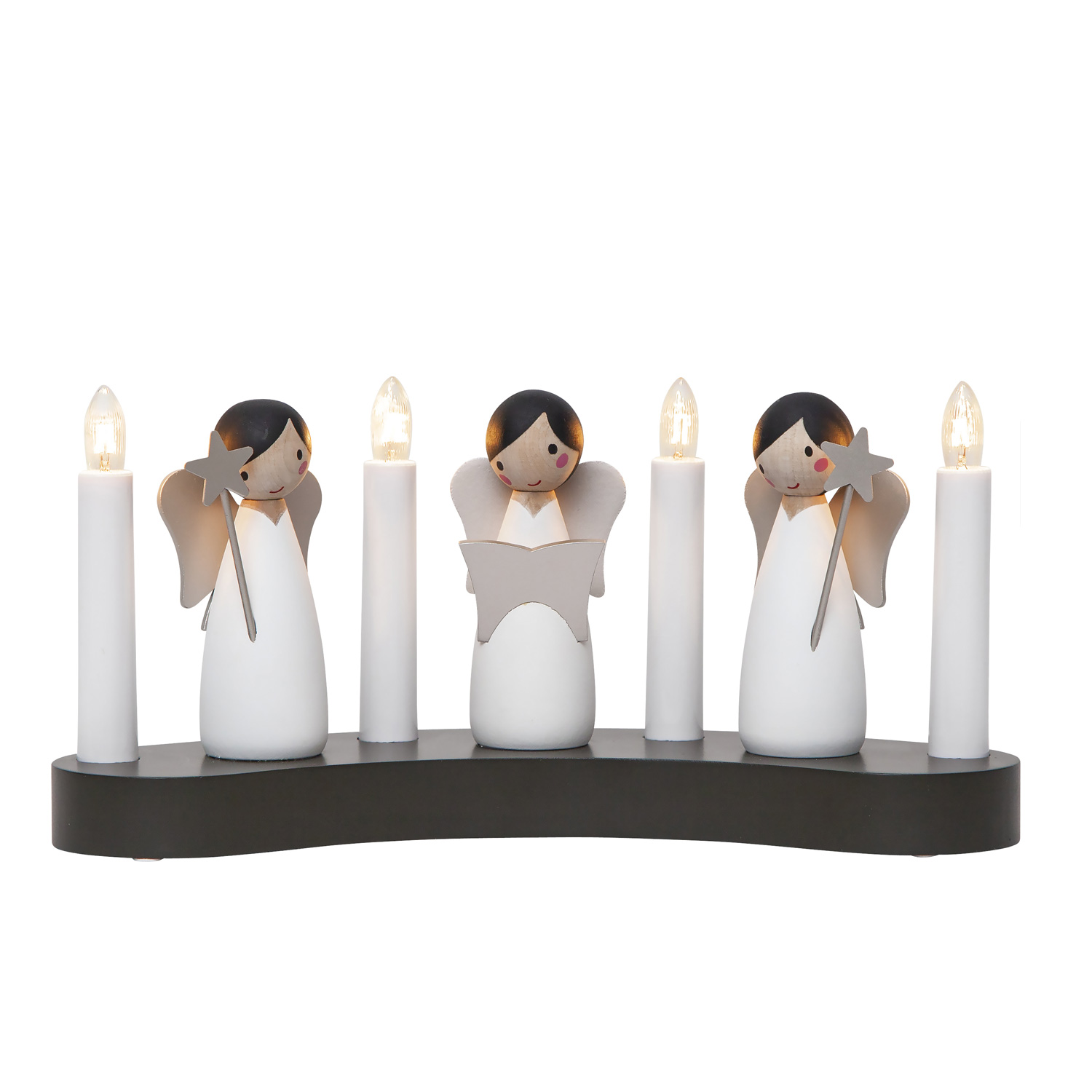 Fensterleuchter Angel Choir - 4flammig - warmweiße Glühlampen - H: 15cm - Kabel - Innen - weiß