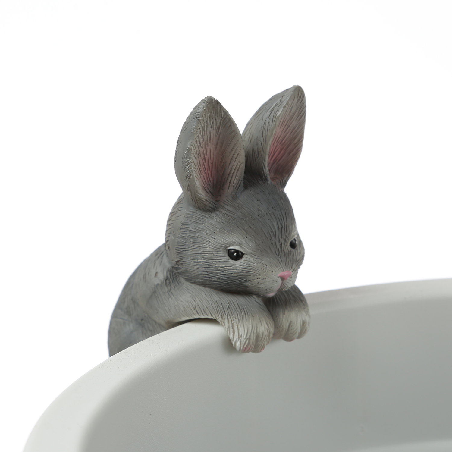 Blumentopfhänger Hase - niedliche Dekofigur als Topfhänger - Tierfigur - Polyresin - H: 11,5cm