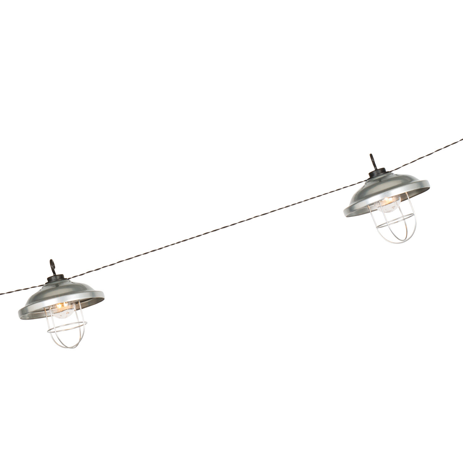 LED Solar Lichterkette Fabriklampe - 6 warmweiße LED - 2 Leuchtfunktionen - L: 2,5m - für Außen