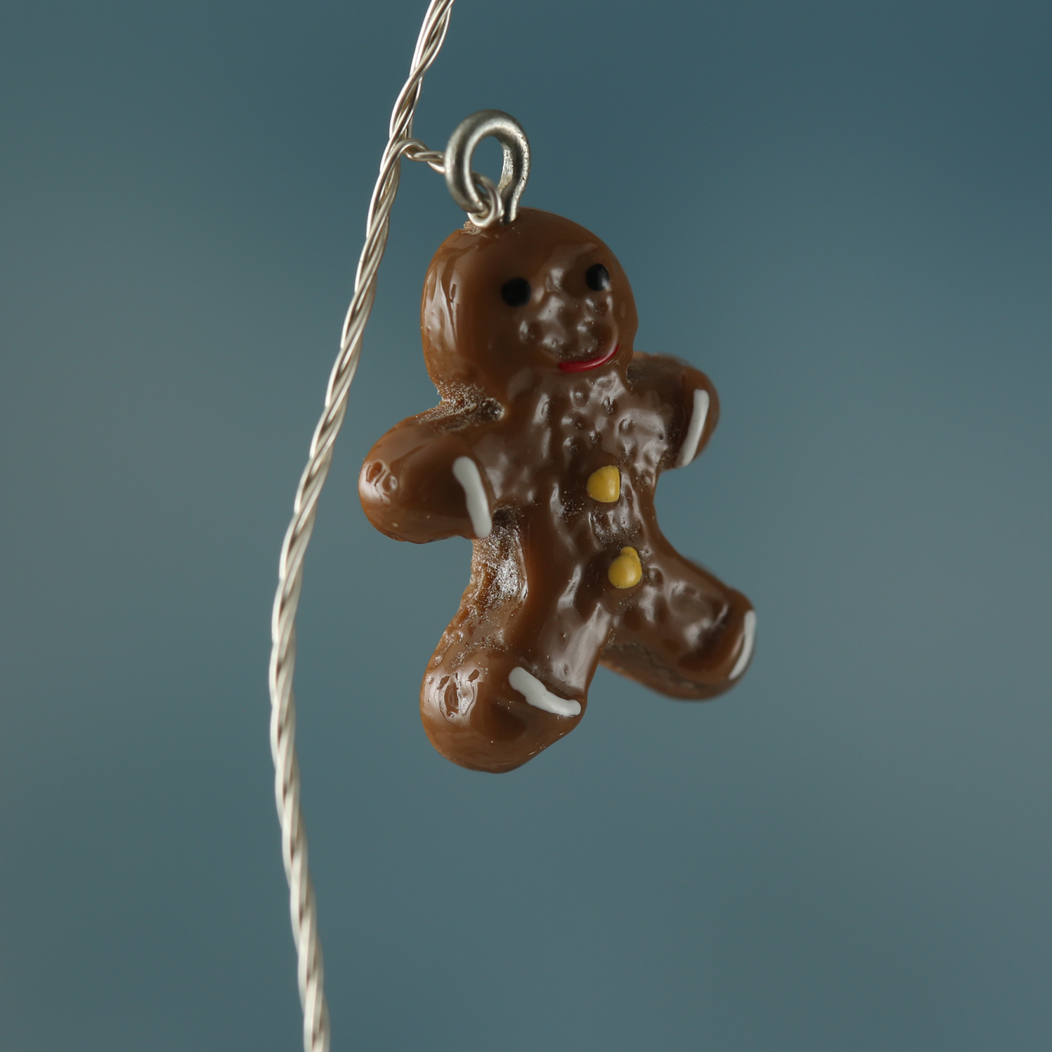 LED Drahtlichterkette LEBKUCHENFIGUR - 20 warmweiße LED - L: 1,90m - Timer - Batterie - braun