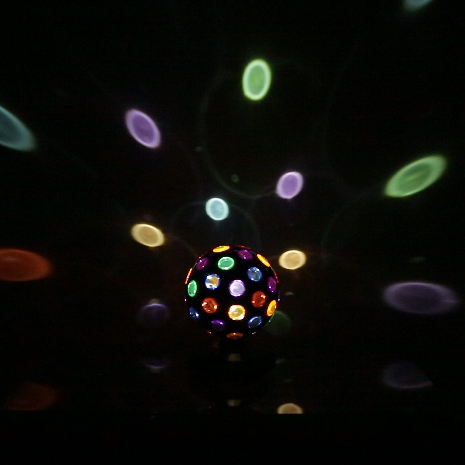 Disco Ball Lichteffekt - Partyeffekt - drehendes Discolicht - H 21cm - Batteriebetrieb/USB Kabel