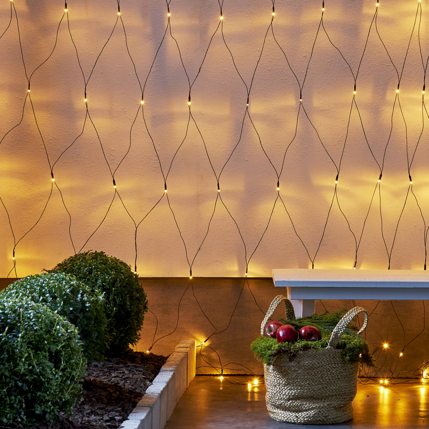 LED Lichternetz - Serie LED - outdoor - 200 ultra warmweiße LED - 3.00m x 3.00m - schwarzes Kabel