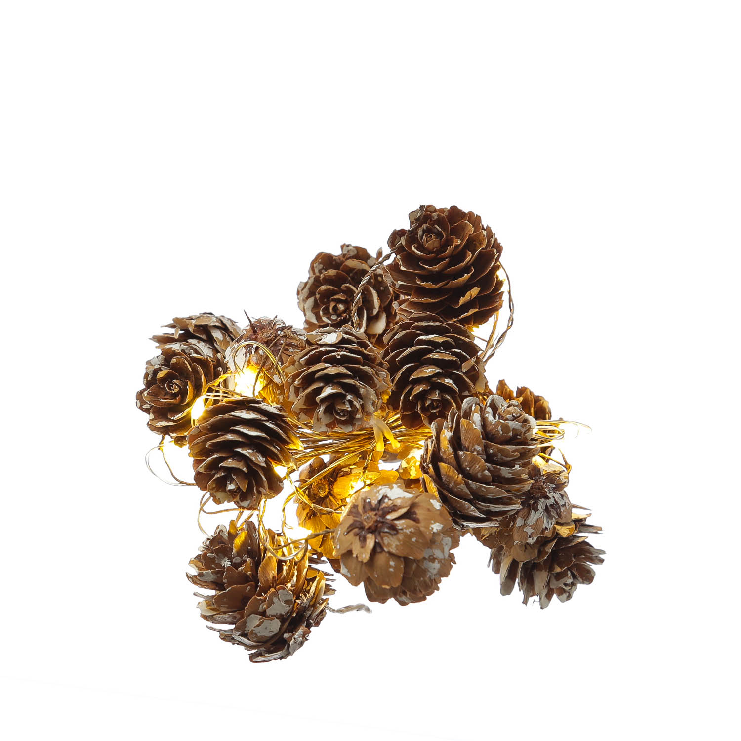 LED Lichterkette Tannenzapfen - 20 warmweiße LED - L: 1,9m - Timer - Batteriebetrieb