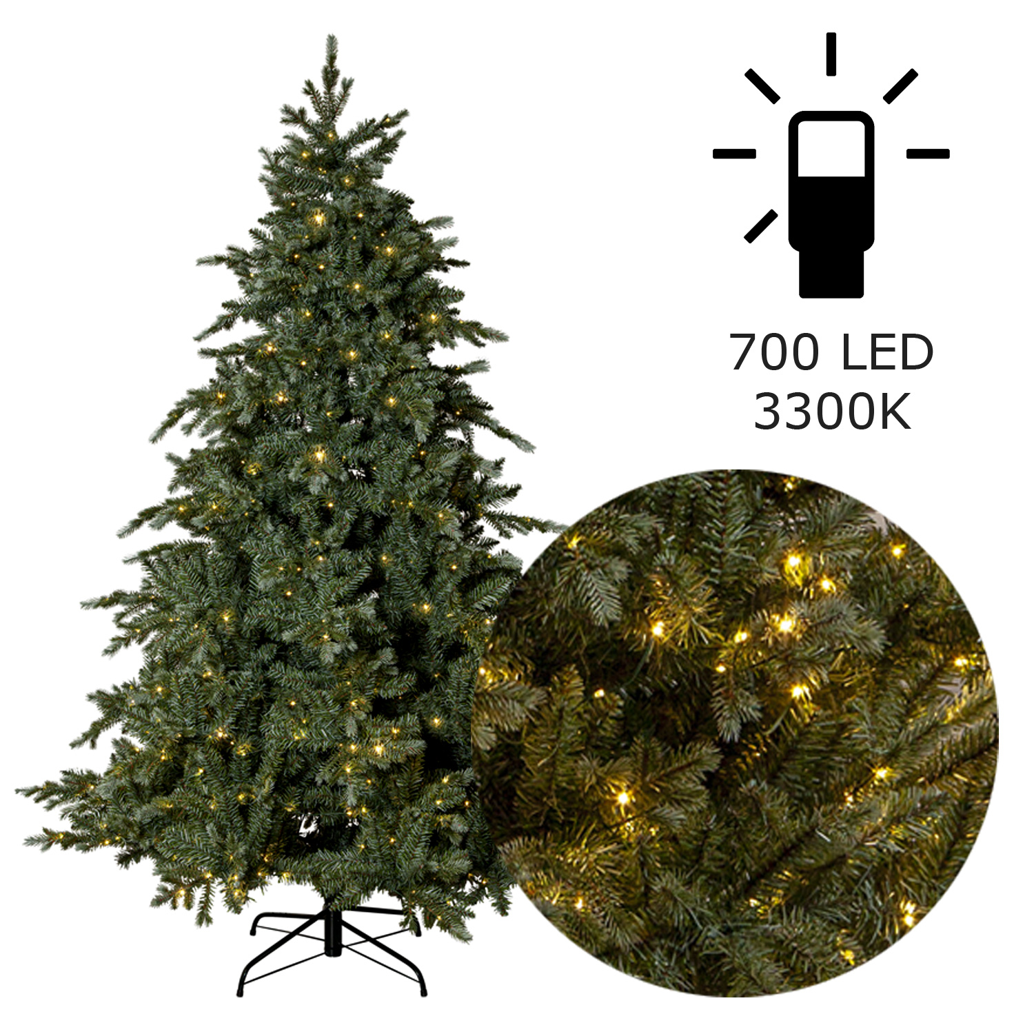 Weihnachtsbaum LARS beleuchtet mit 700 LED - 210cm - In/outdoor