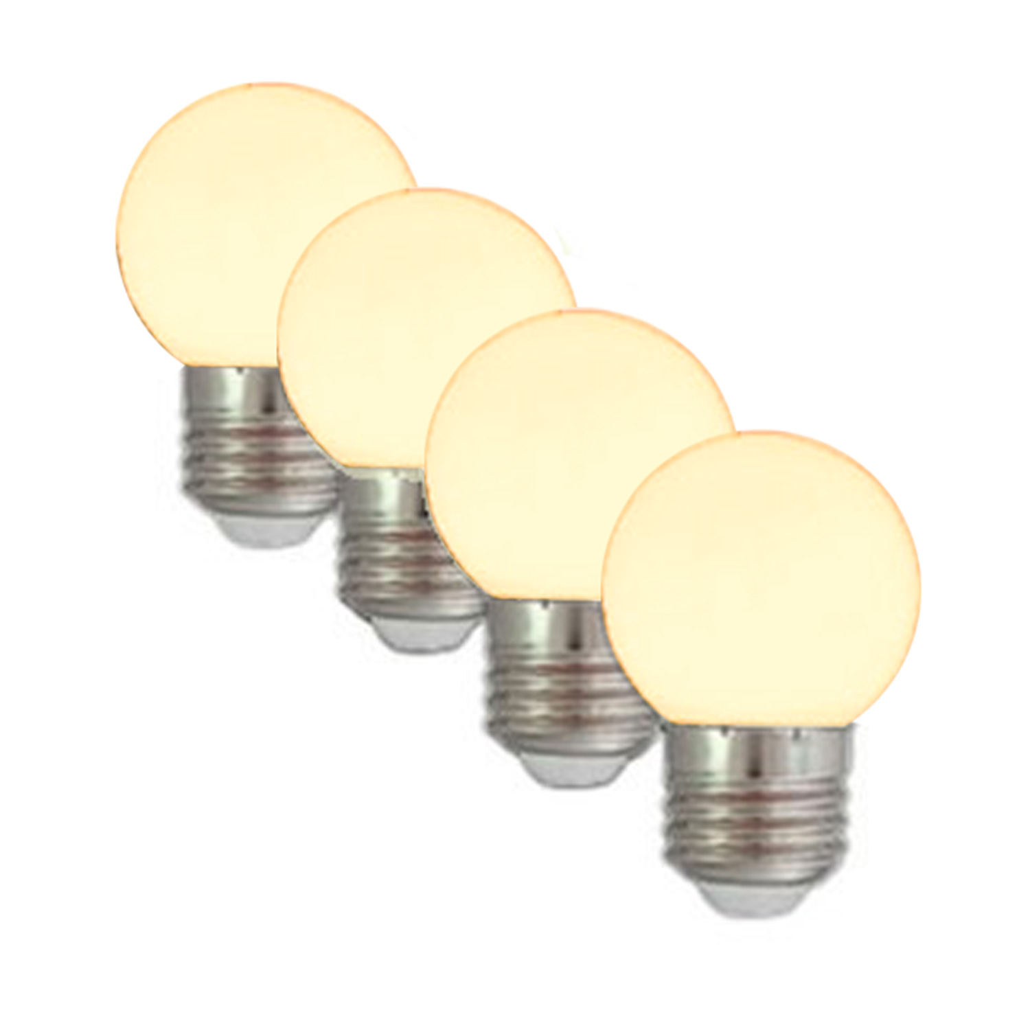 Illu-/Partylichterkette 10m - Außenlichterkette weiß -Made in Germany - 20 warmweiße LED Kugellampen